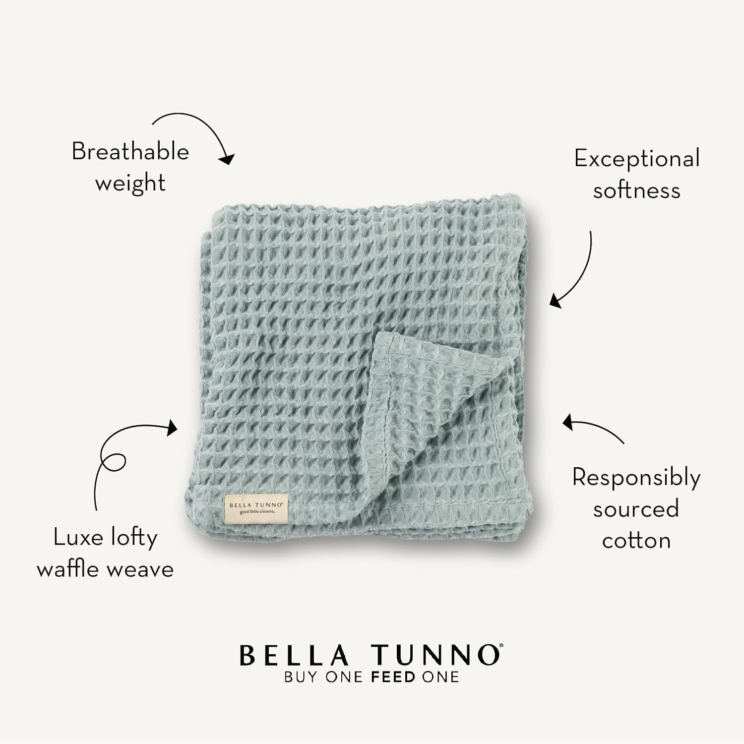 Bella Tunno Waffle Blanket 40 x 40 100 Cotton Soft Breathable