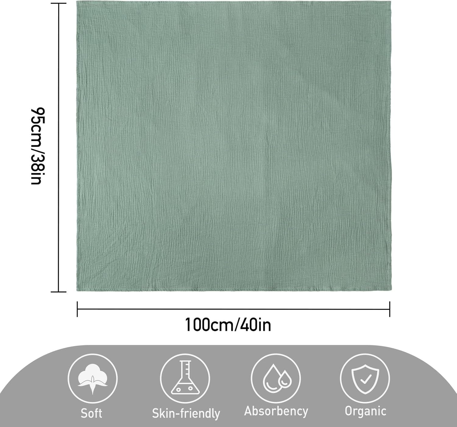 GLLQUEN BABY 4-Pack Muslin Swaddle Blankets for Newborns