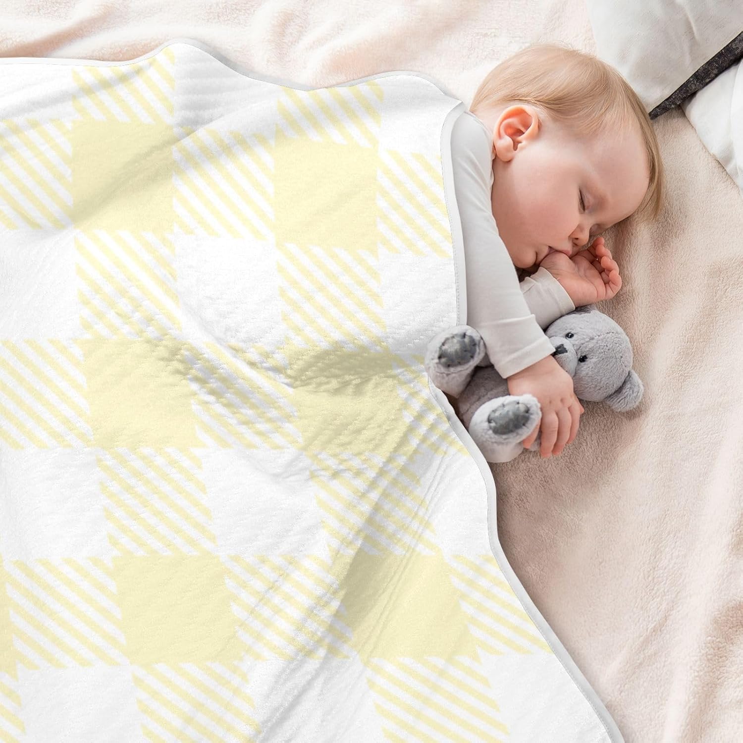 Sinestour Black Buffalo Plaid Baby Blanket