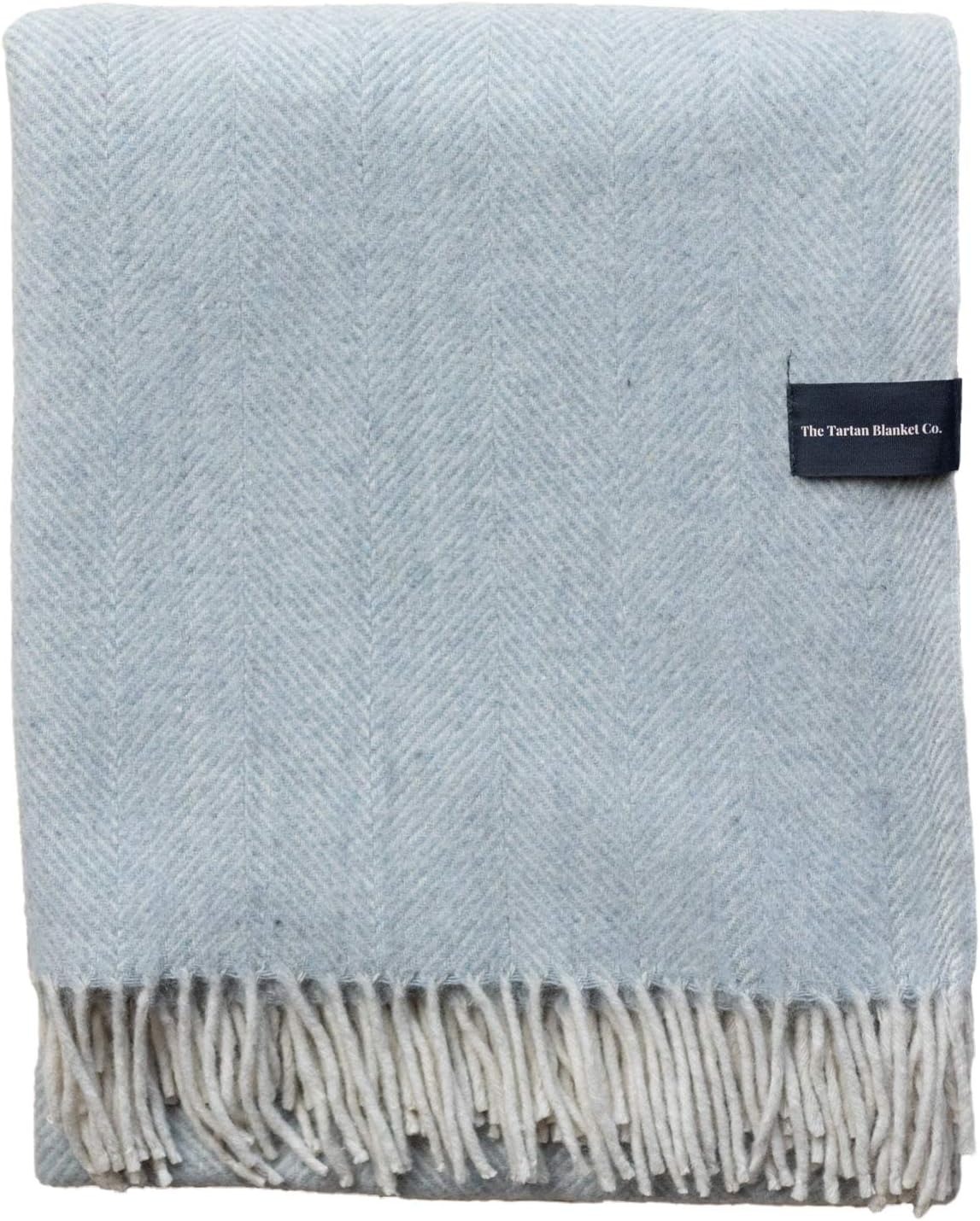 The Tartan Blanket Co Recycled Wool Herringbone Blanket 59 x 75