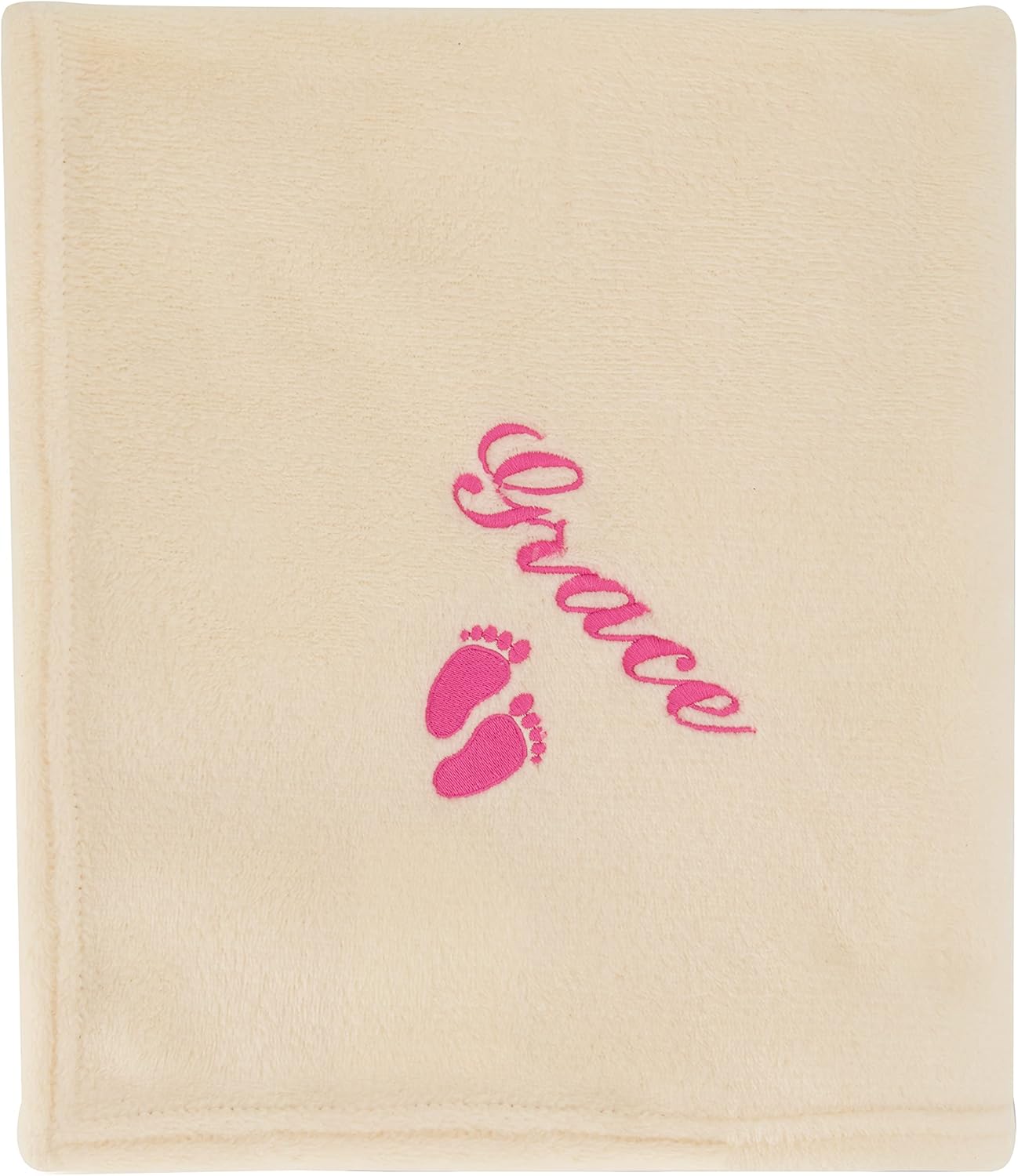 Personalized Passion Baby Blanket - Custom Name and Feet Design 28x40 Cream