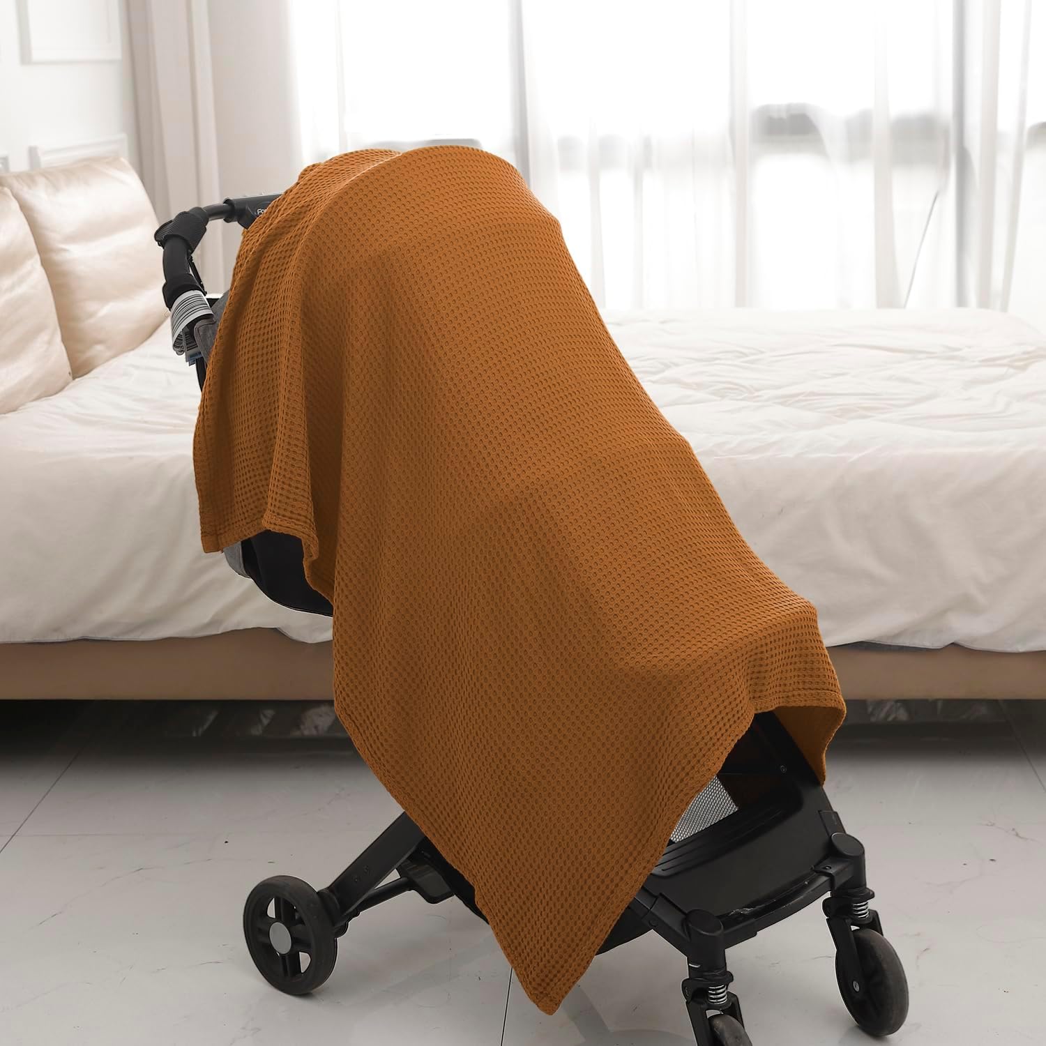 Kloovete 36 x 40 inch Cooling Waffle Weave Receiving Blanket