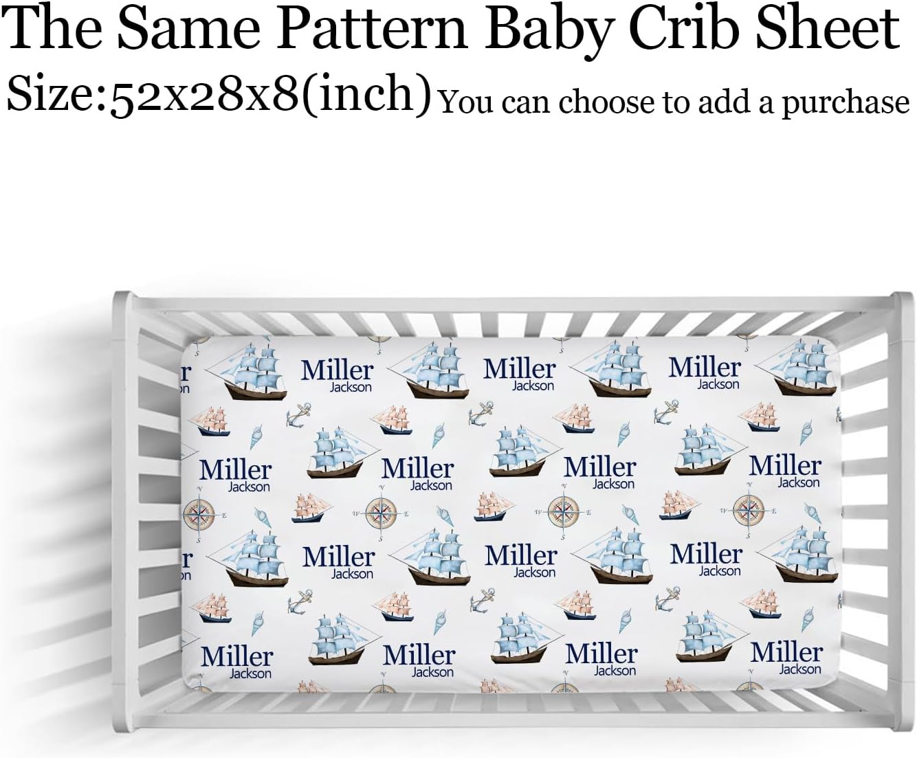 Personalized Custom Baby Blanket - Nautical Ship Decor