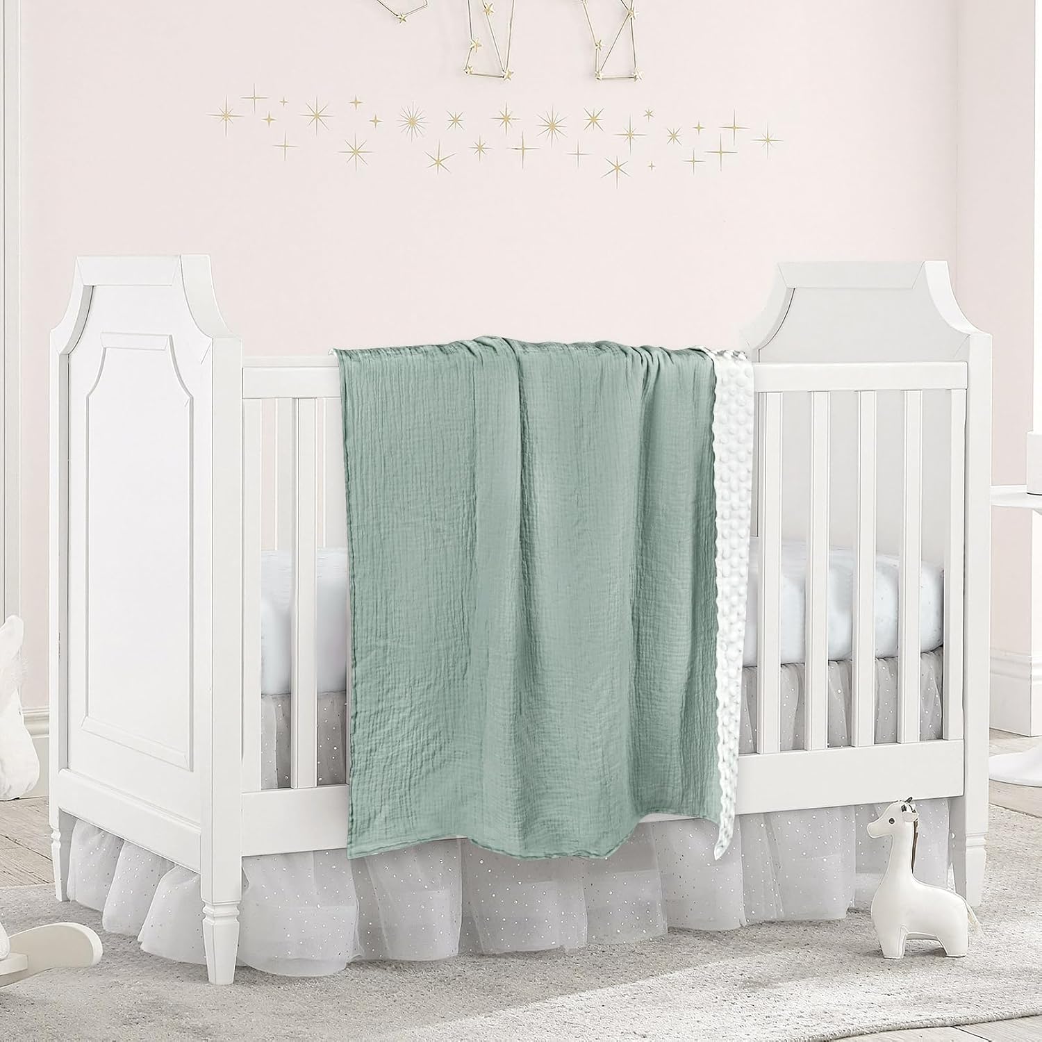 Hooyax Muslin Baby Blanket 30 x 40 Green 1