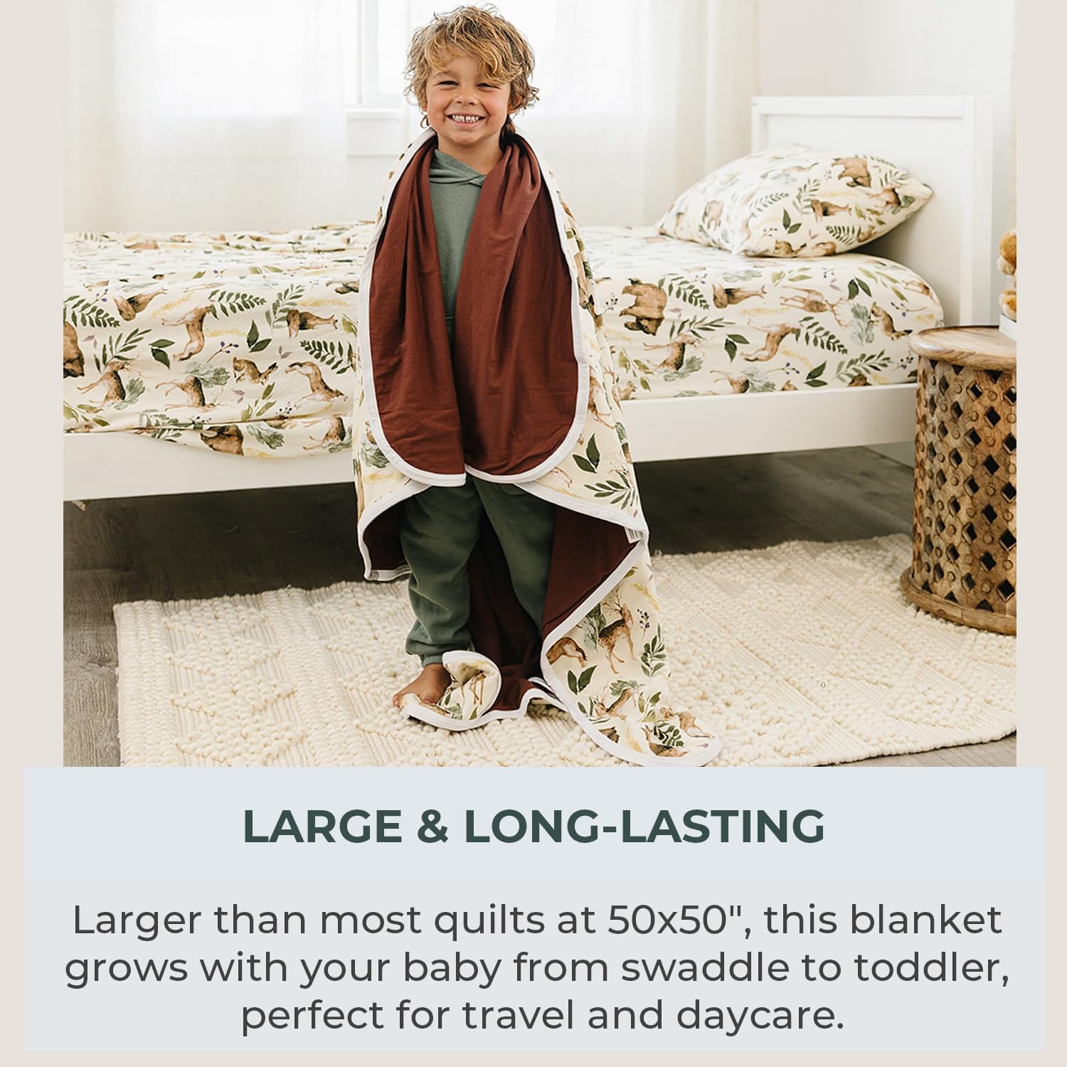 Pobi Baby Soft Neutral Wildlife Blanket 1