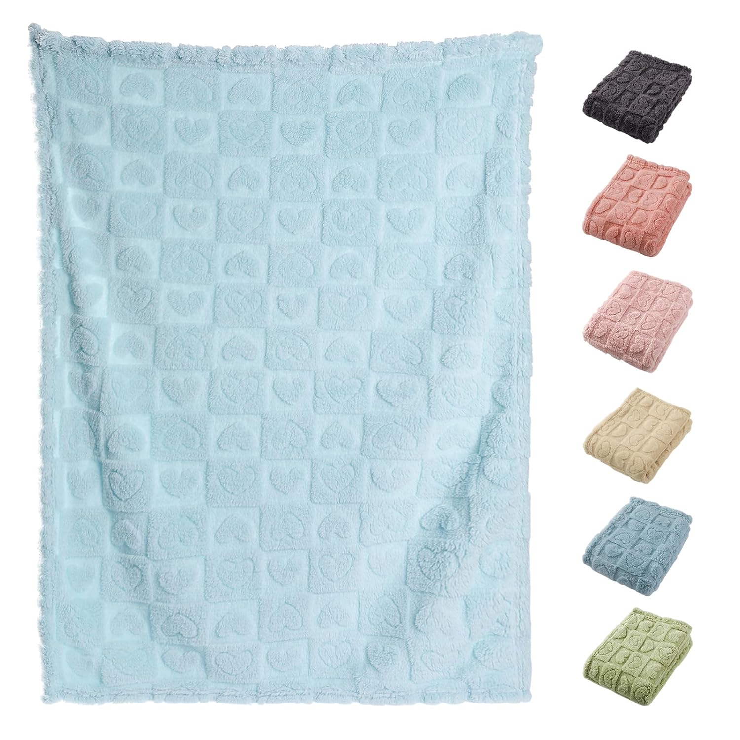 Yagle Mate 4 Pcs Baby Blankets Fluffy Crib Blankets 30x40 Blue