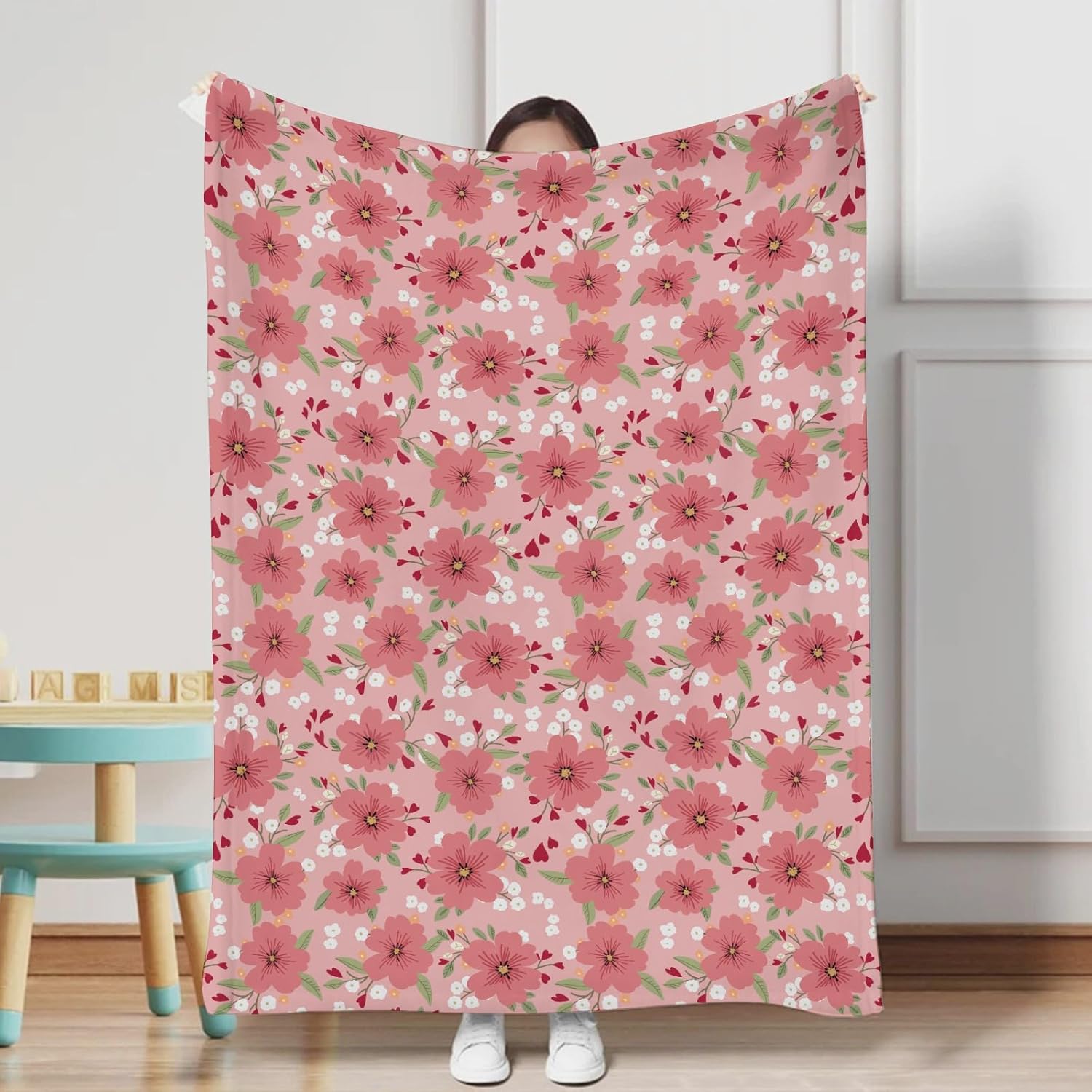 KASTLEE Love Blooms Baby Blanket for Girls and Boys