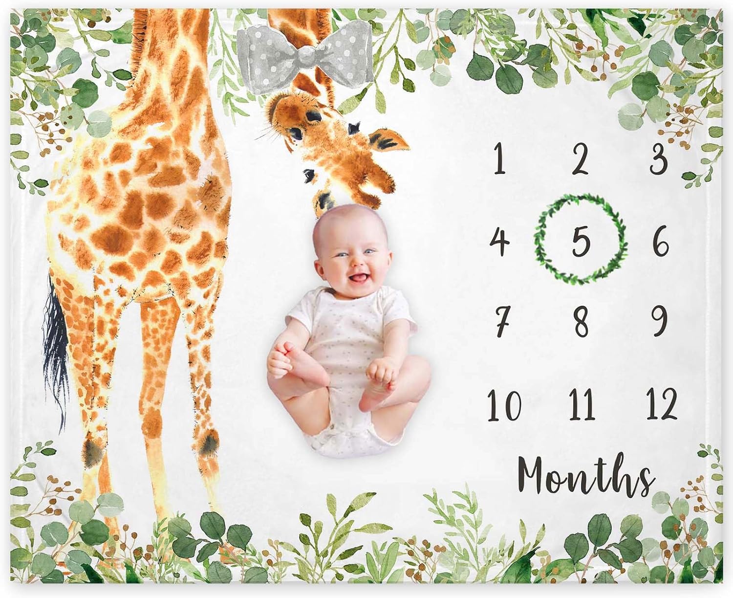 Yuzioey Giraffe Growth Tracking Blanket