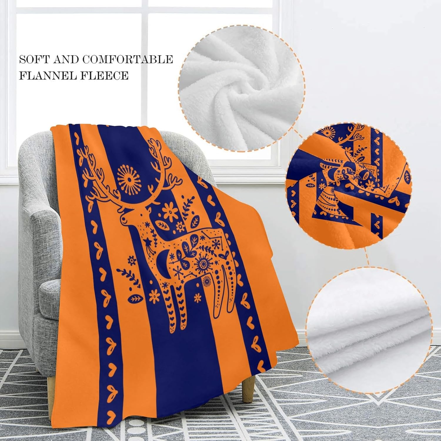 CUXWEOT Personalized Deer Blanket for Newborn 30x40 Inches