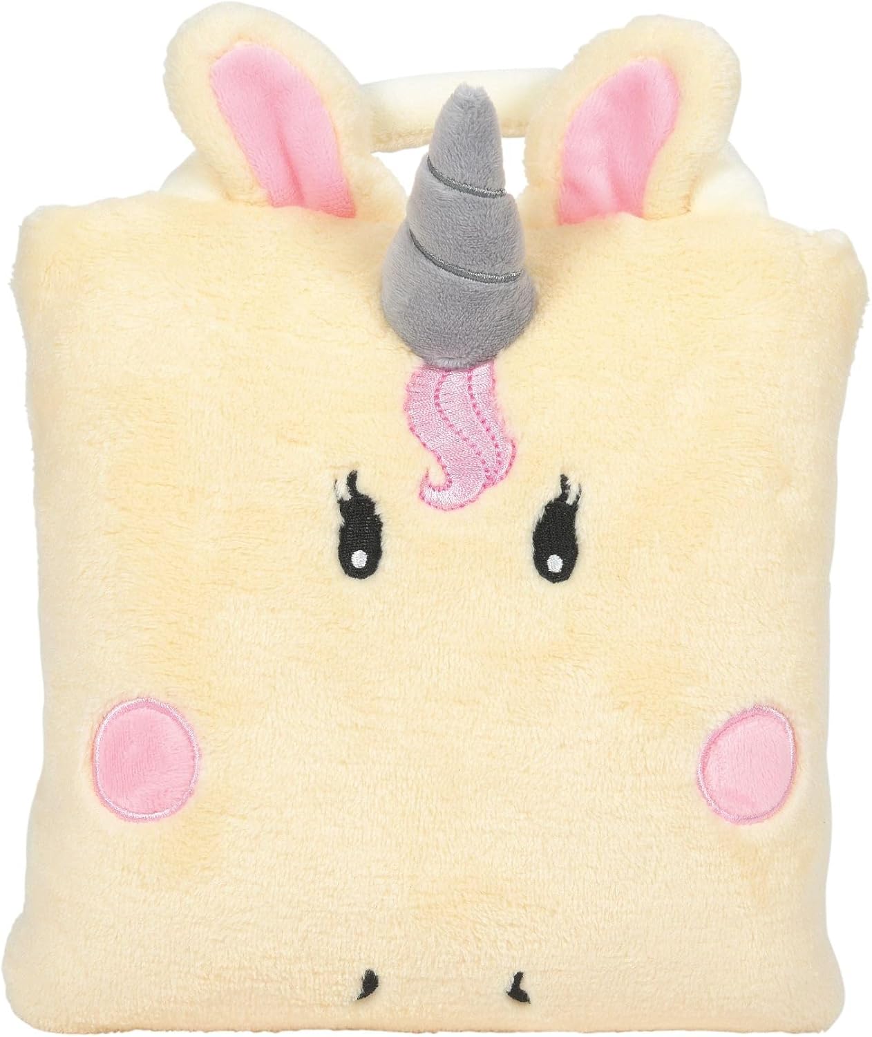 Enesco Travel Blanket with Unicorn Cream 24 x 24 Inch