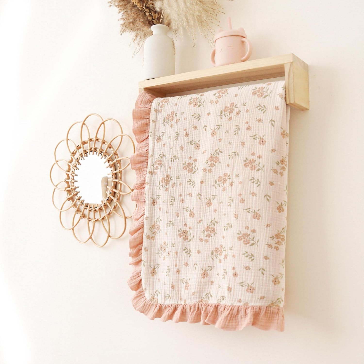 Konssy Flounce Muslin Baby Blanket - Blossom Design 1