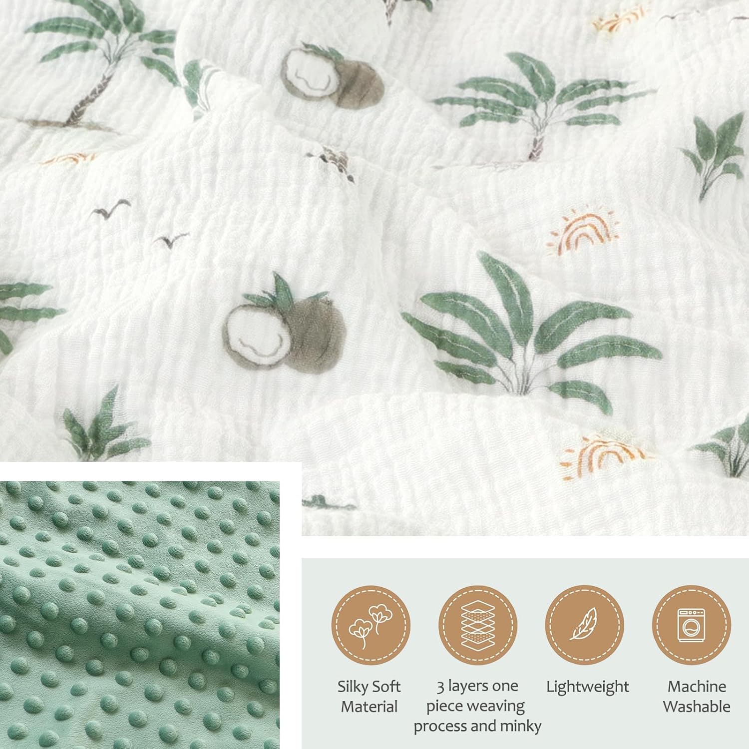 BOPRIO Muslin Baby Blanket 30x40 Inch