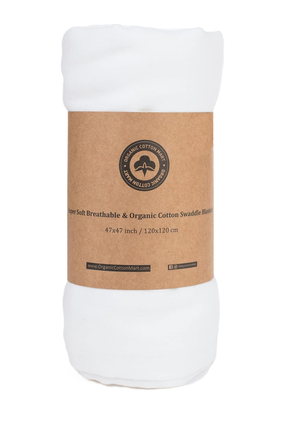 Organic Cotton White Swaddle Blanket - 47x47 100 Certified