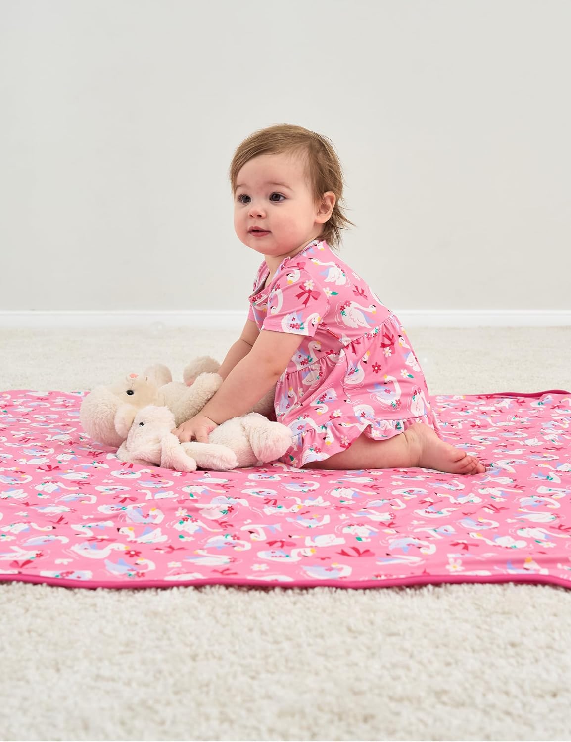 EASWEET Baby Blanket - Leopard Tan 47x47 Soft Stretchy Quilt