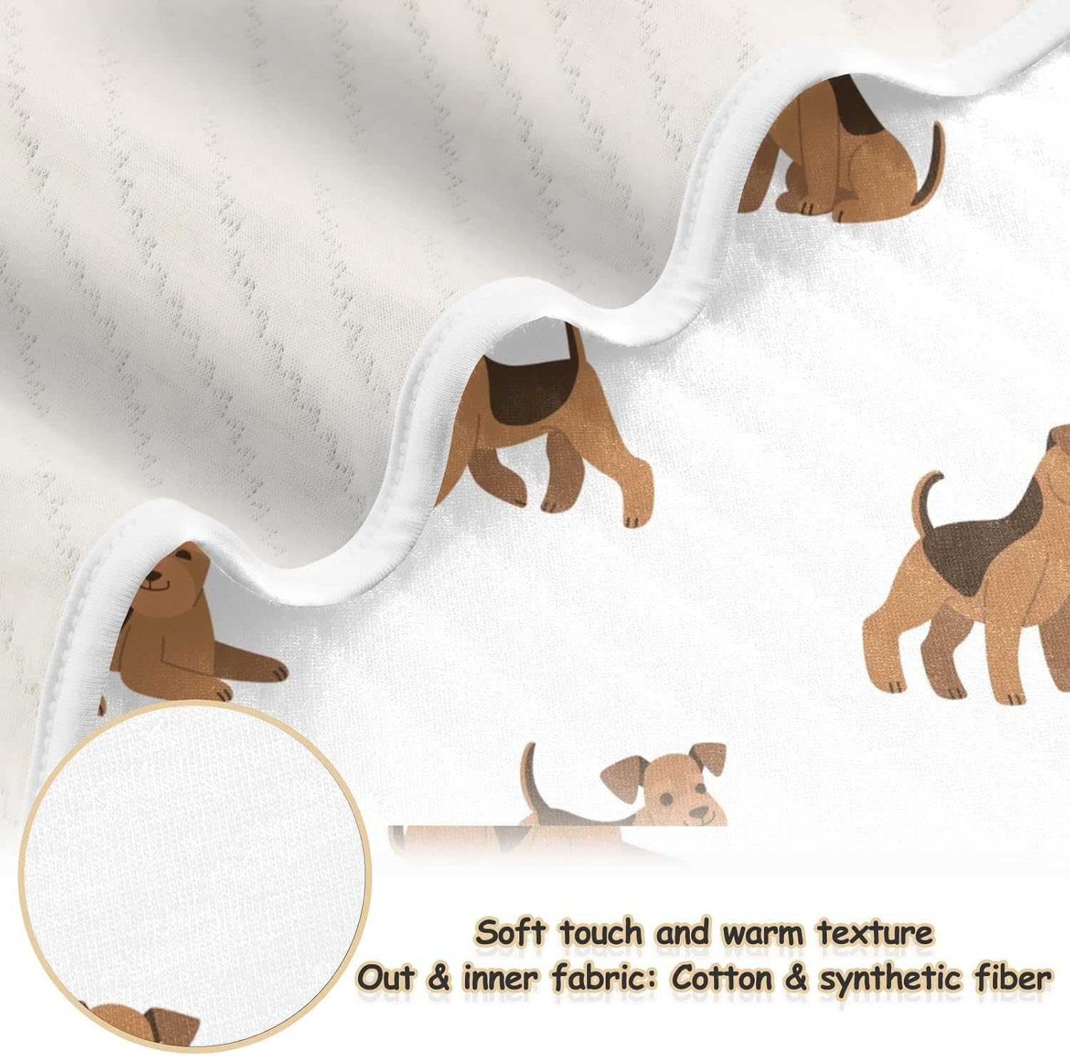Pigsaly Cartoon Airedale Terrier Baby Blanket 30x40in