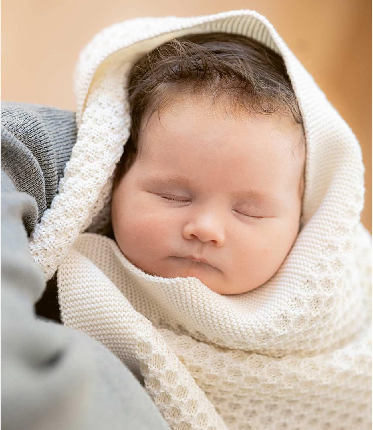 Ecoable Baby Thermal Blanket Merino Wool 31x40 Inches Charcoal Grey