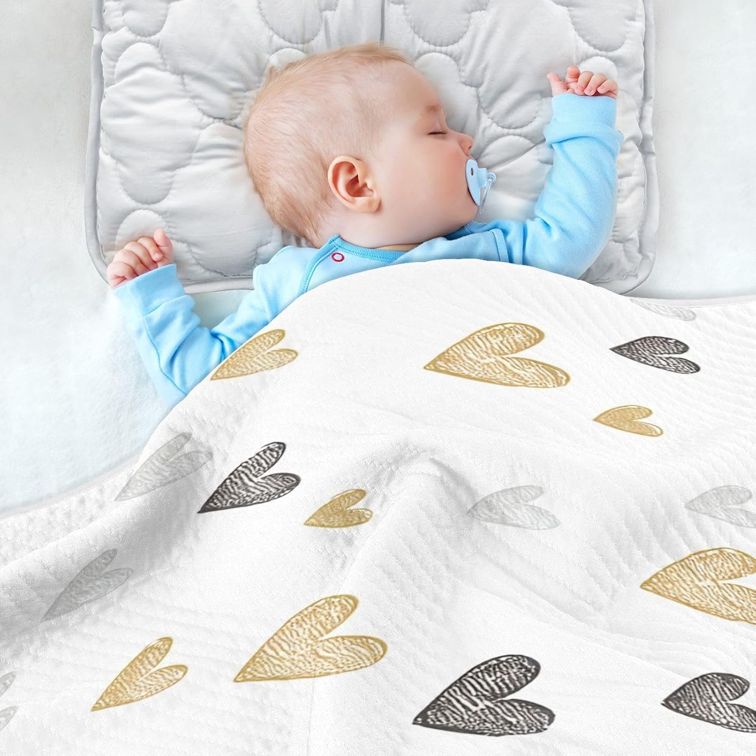 Wassud Doodle Hearts Baby Blanket 30 x 40 Inch