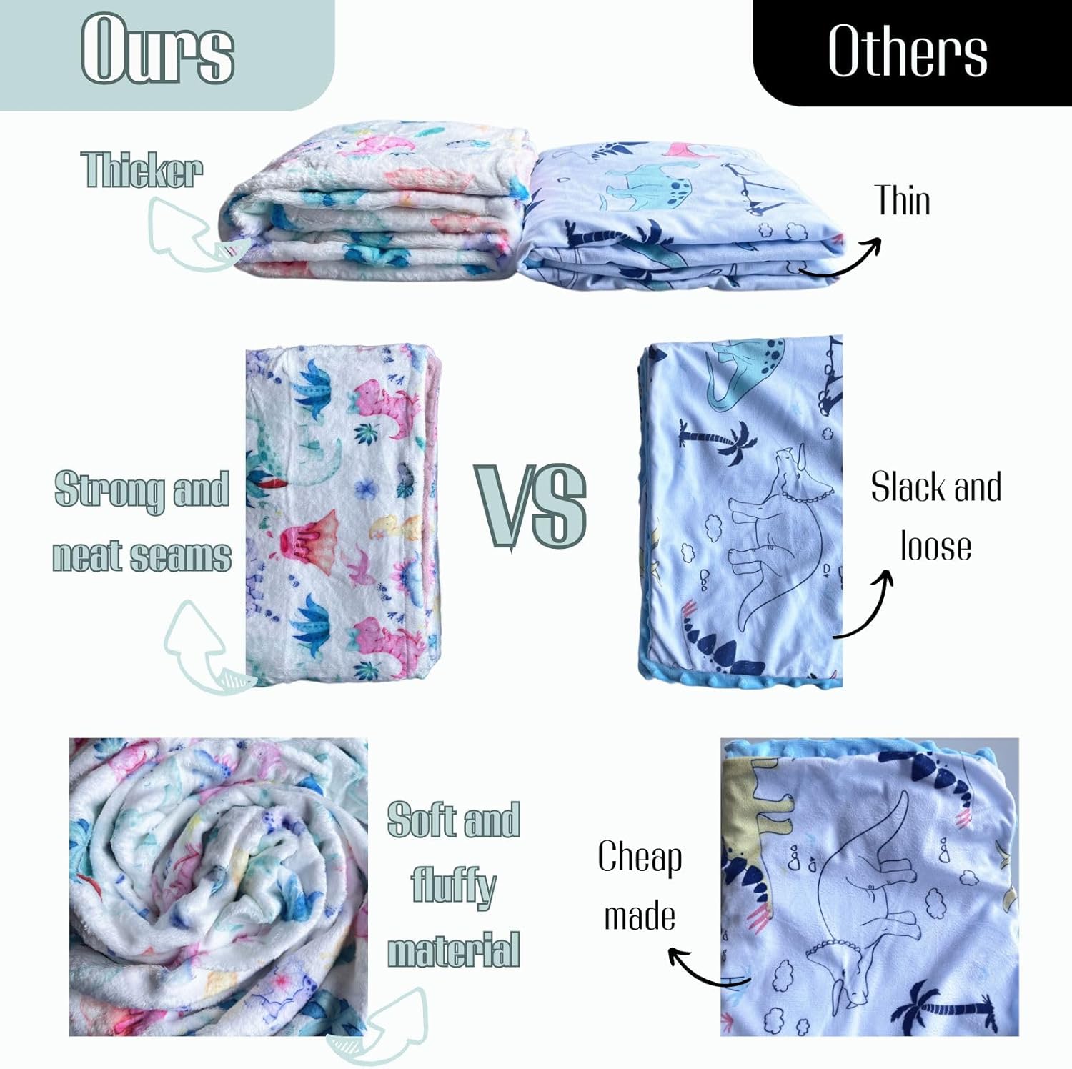 Mink Baby Blanket with Dotted Backing Golf Pattern