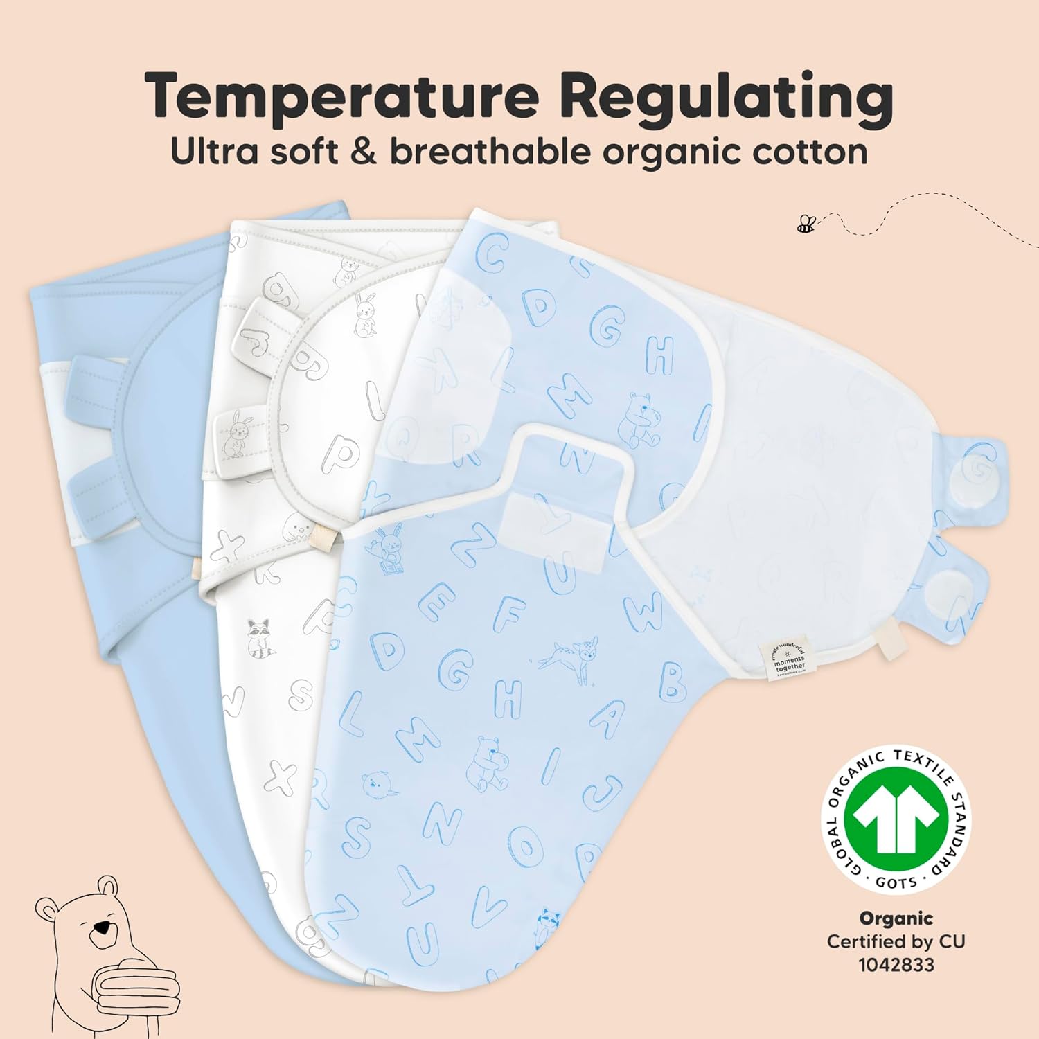 KeaBabies 3-Pack Organic Baby Sleep Sacks