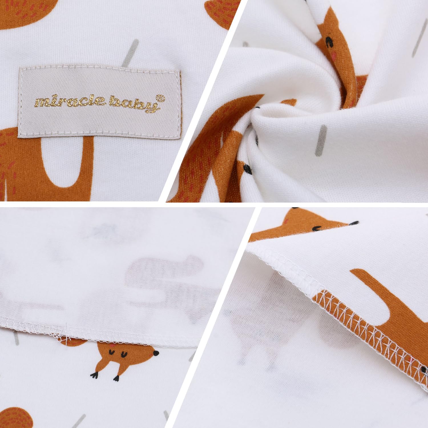 Miracle Baby Receiving Blankets 3 Pack - Fox Raindrops