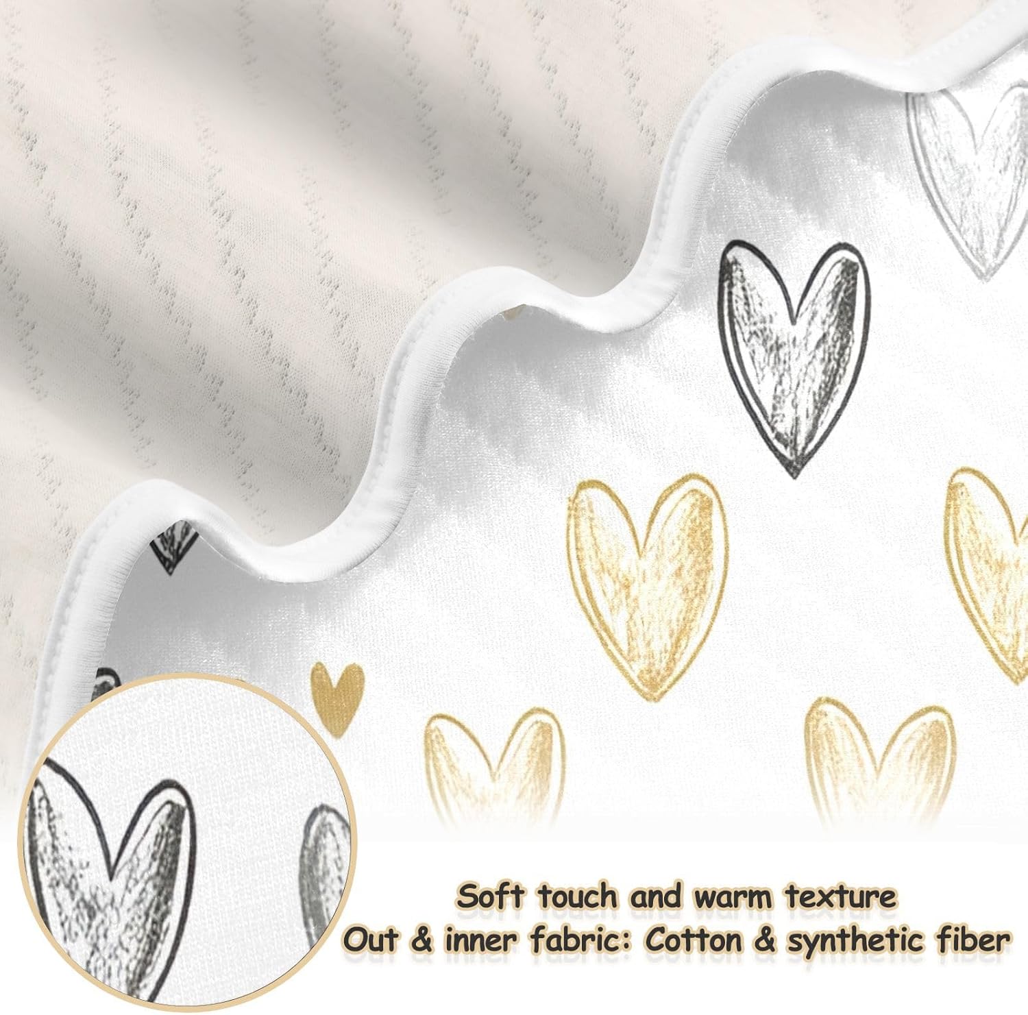 Wassud Hearts Soft Baby Blanket 30x40 Inch Cozy Toddler Blanket