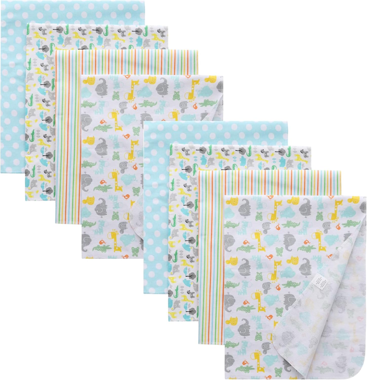 Waoot Kdet Cotton Flannel Receiving Blanket 8 Pcs