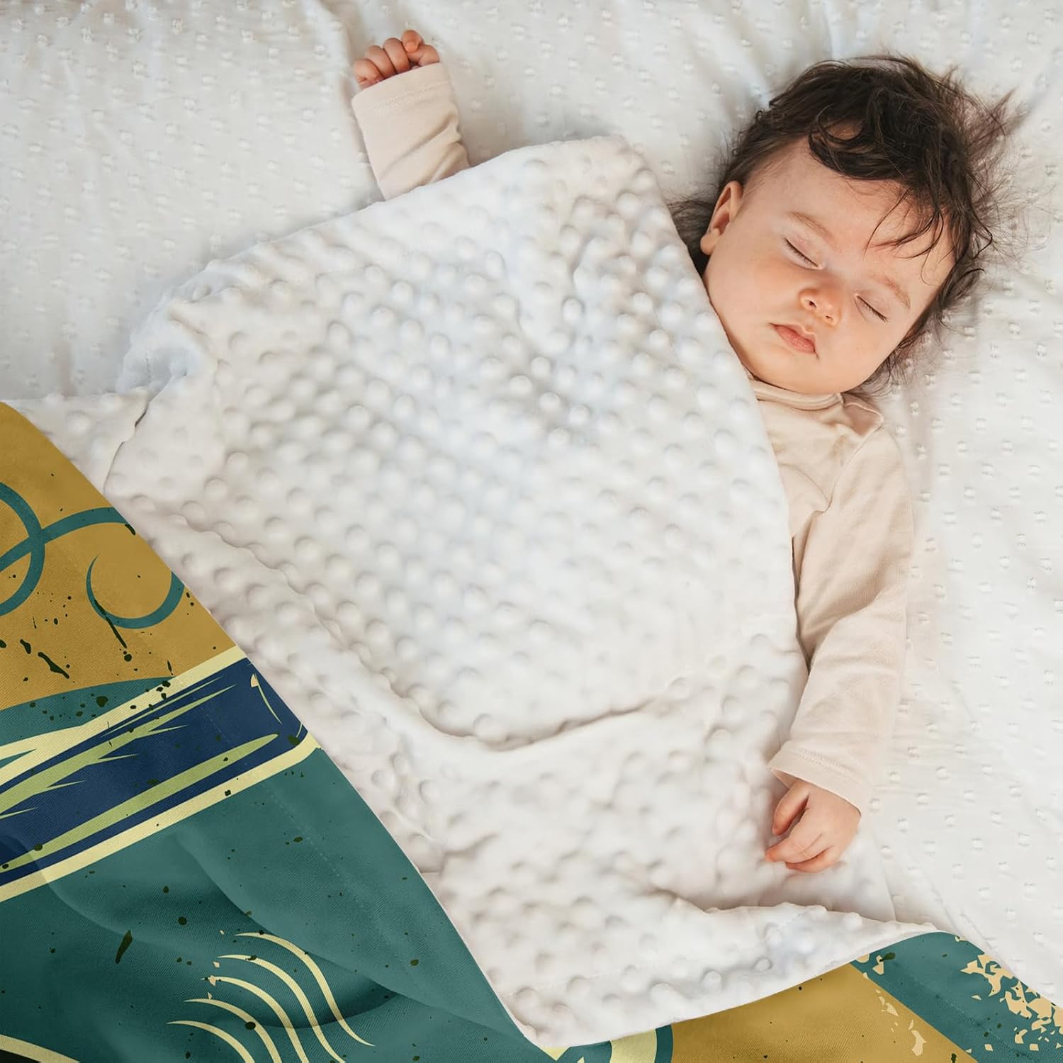 GRESATEK Custom Baby Blanket with Name - Double Layer Lattice Design
