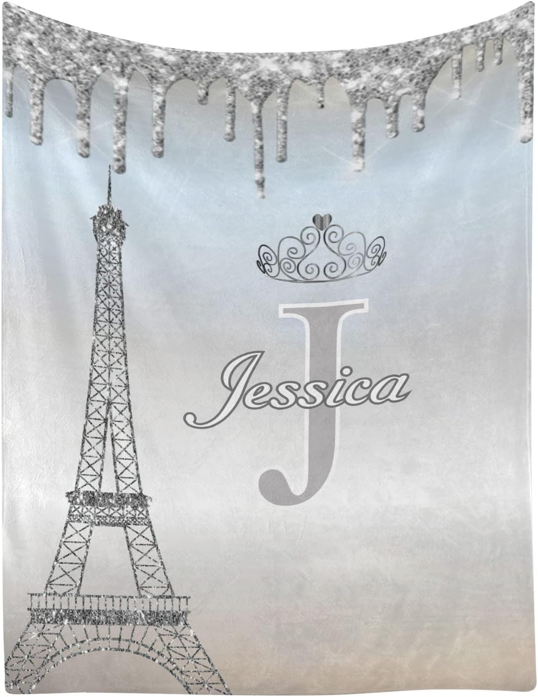 XOZOTY Personalized Baby Blanket with Name Gray 30x40 Inch Fleece Throw