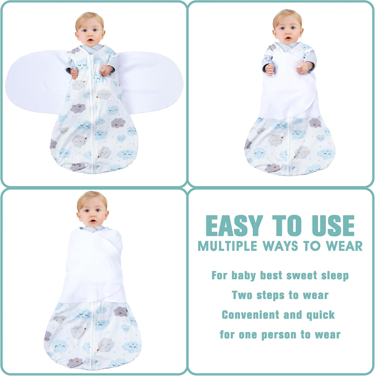 BSTOPPT Newborn Sleep Sack 3-6 Months Adjustable Swaddle