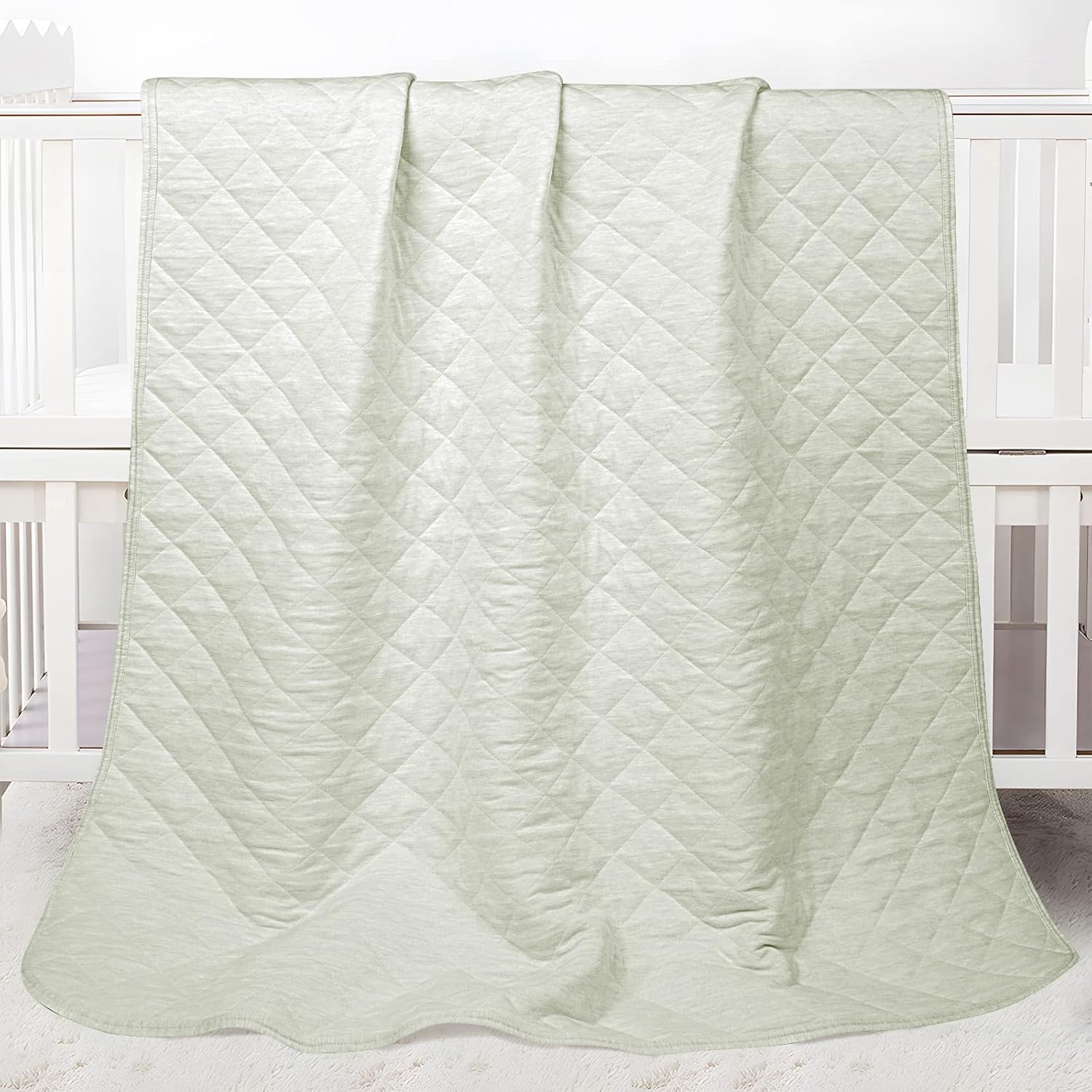 Zenssia Organic Cotton Baby Blanket - Ivory 39x39 Inches