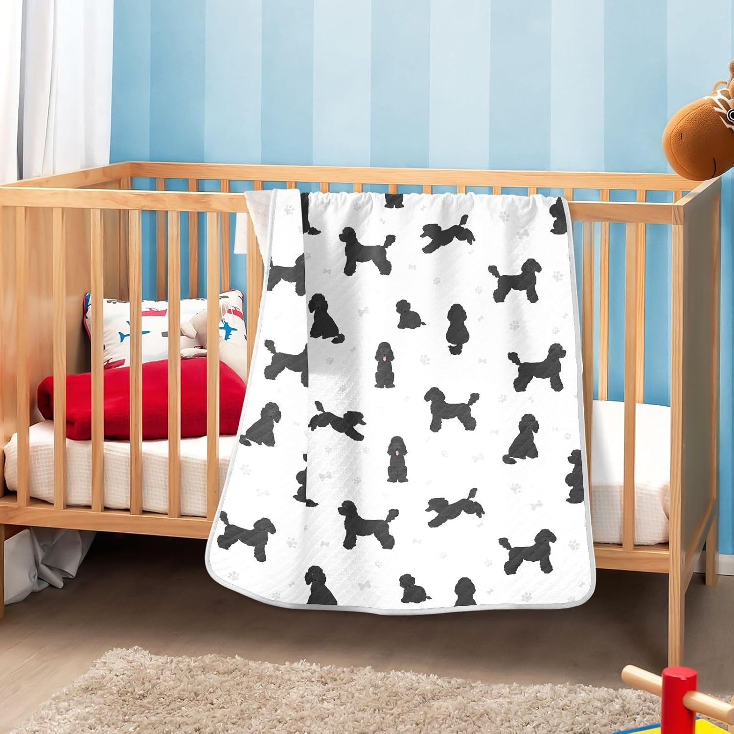 KICPOAY Medium Poodle Swaddle Blanket for Baby