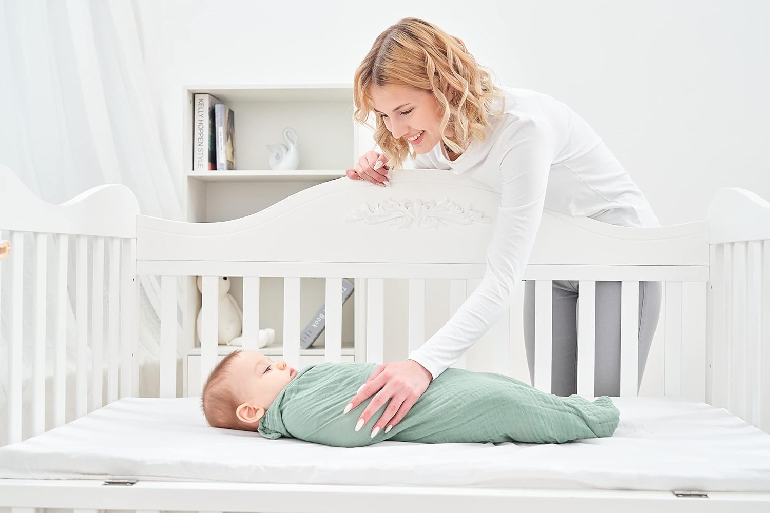 CottCare 4-Pack Breathable Muslin Swaddle Blankets for Baby