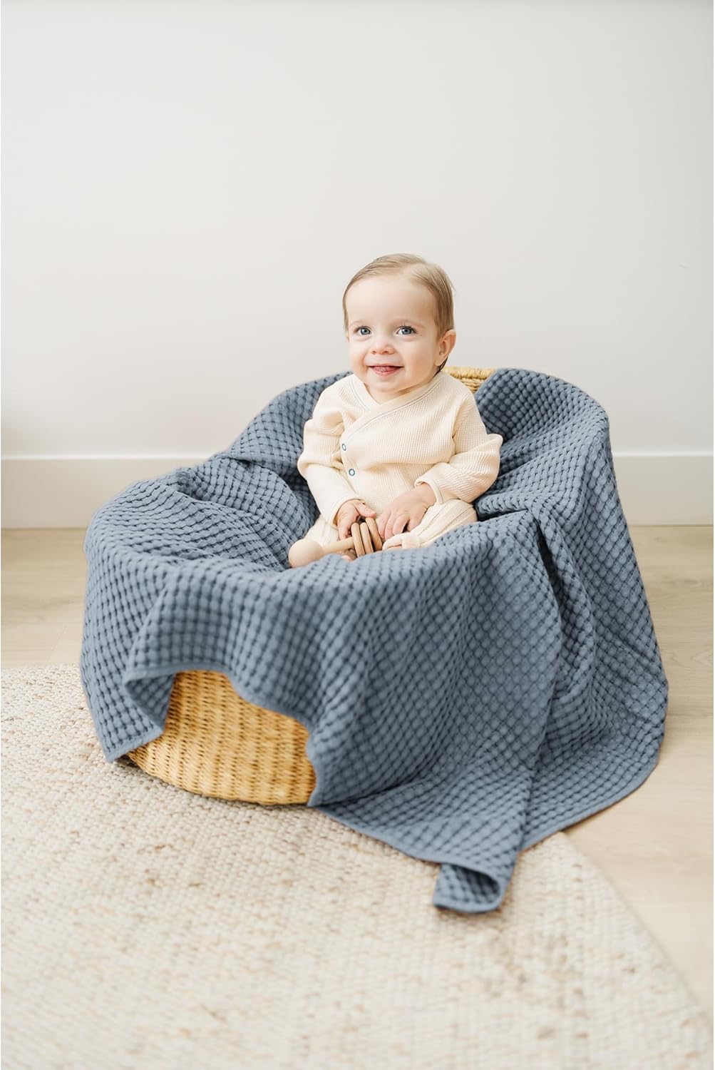 Konssy Waffle Baby Blanket - Soft Cozy Swaddle Blanket for Newborns