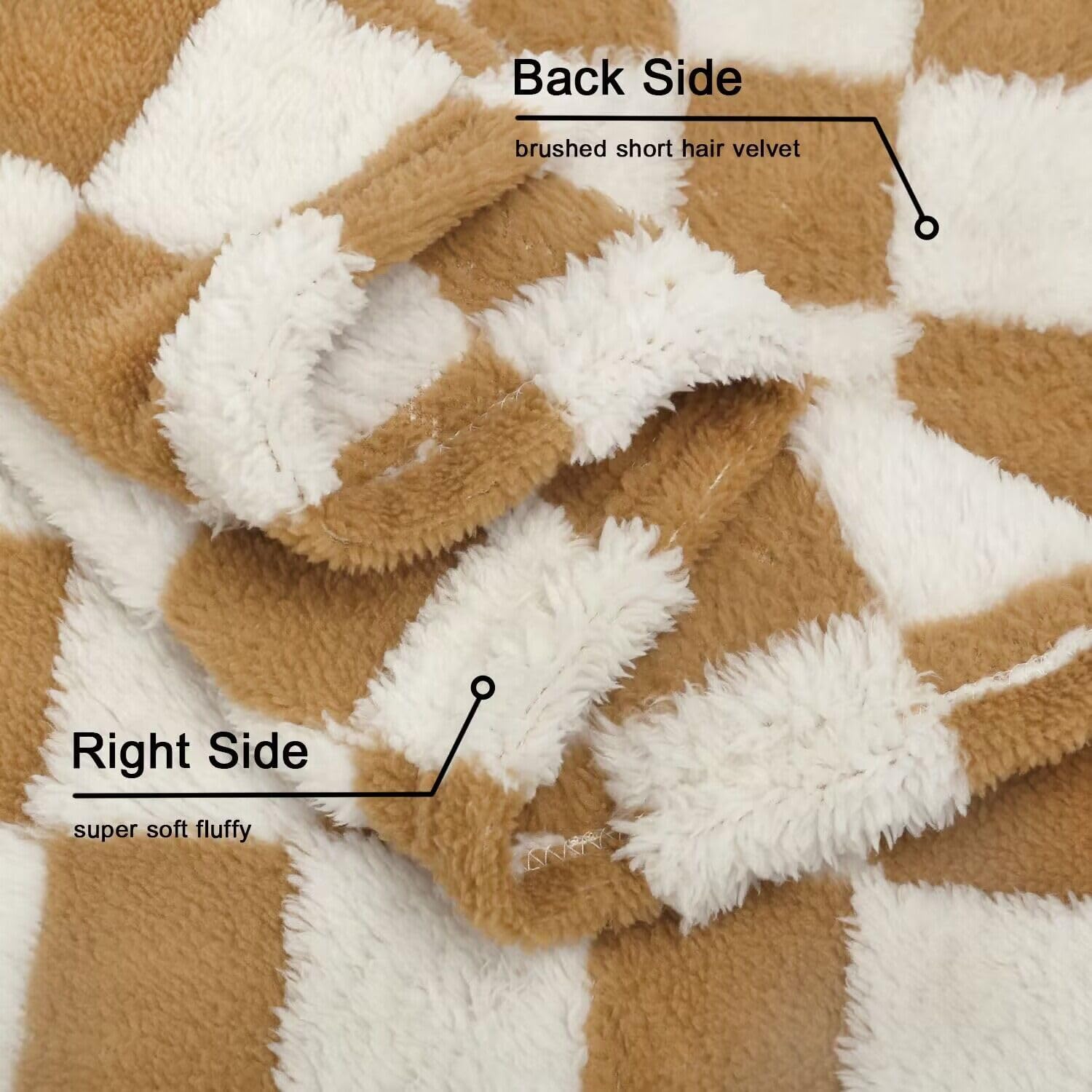 HOMRITAR Fluffy Reversible Checkerboard Blanket for Babies