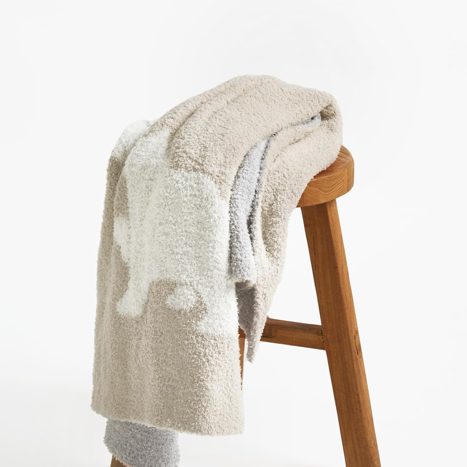 EVERGRACE Soft Plush Baby Blanket with Bear Pattern