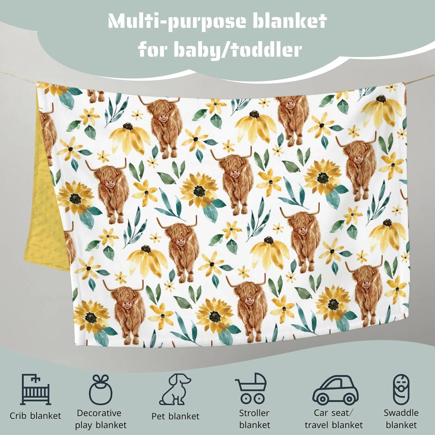 HawSkgFub Mink Baby Blanket Dotted Backing Girls Shower Gift