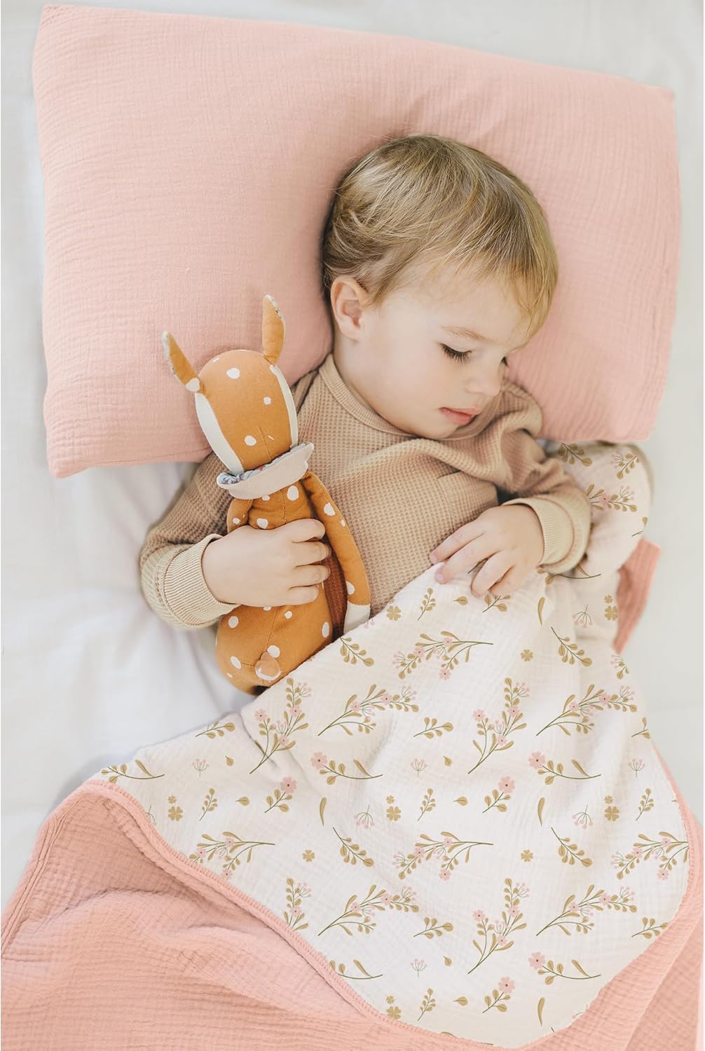 Konssy Muslin Blanket 40x36 Inch Floral Baby Blanket
