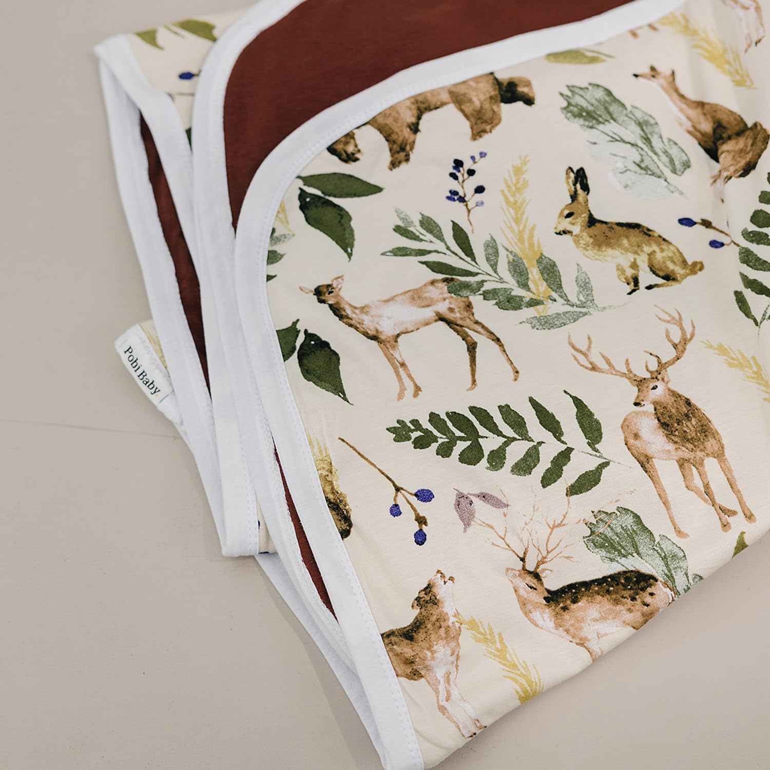 Pobi Baby Soft Neutral Wildlife Blanket 1
