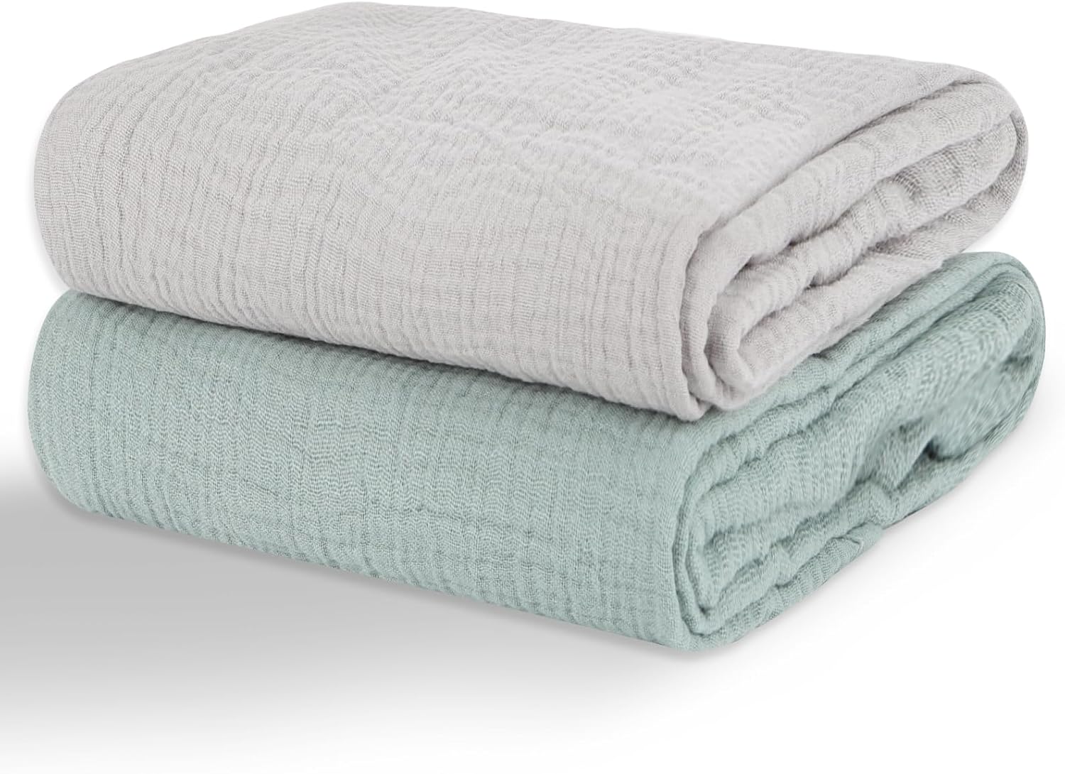 Synrroe Muslin Swaddle Blankets 2 Pack 40x40 Inches