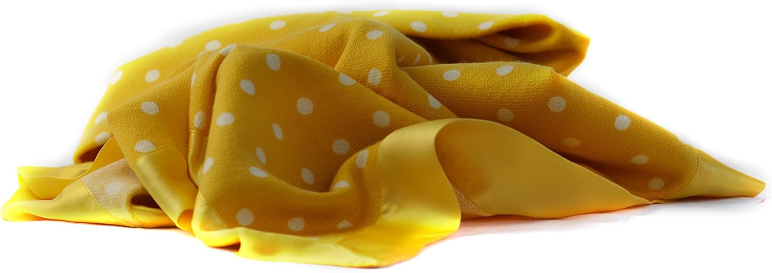 Symrik Cashmere Baby Blanket White Polka Dot on Yellow 1