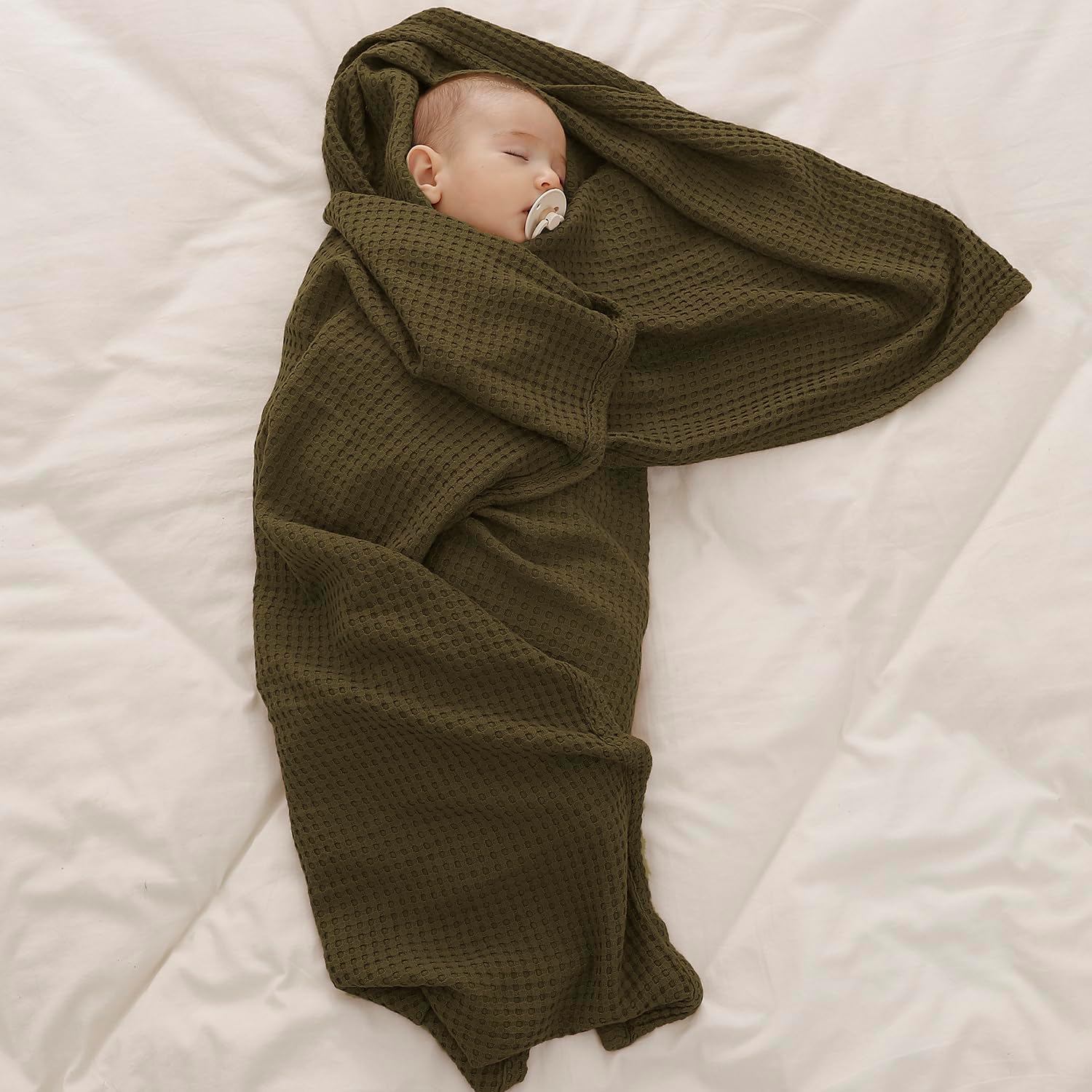 Kloovete 36x40 Inch Cooling Waffle Blanket for Newborn