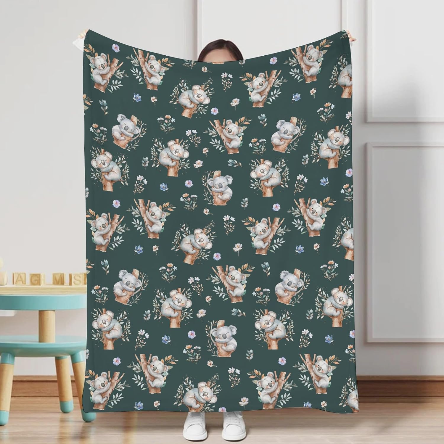 Flannel Koala Bear Baby Blanket 40x50 for Crib and Travel