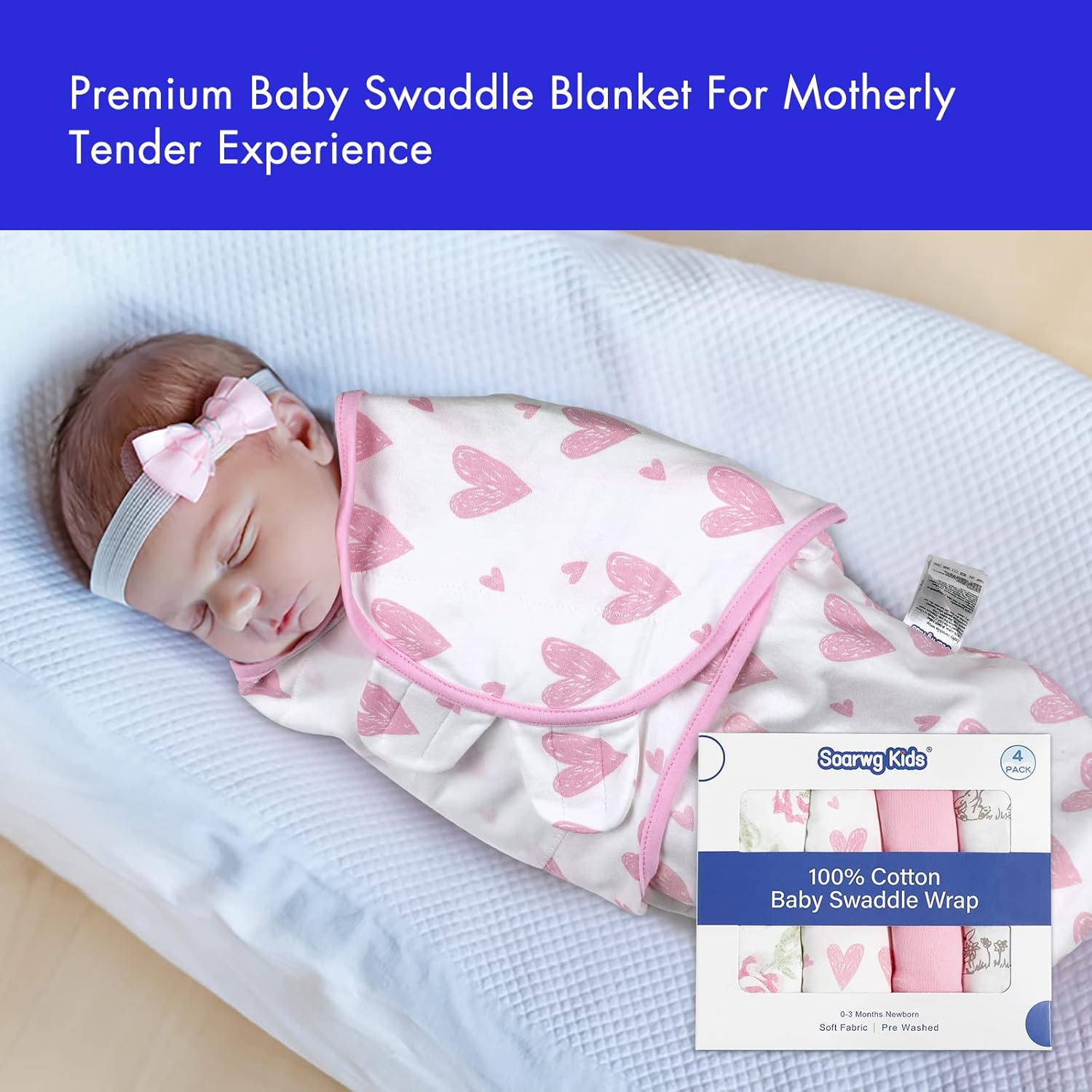 Soarwg Kids 4-Pack Swaddle Sleep Sacks for Newborns
