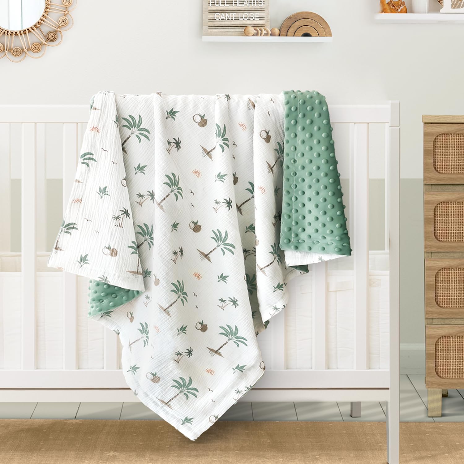 BOPRIO Muslin Baby Blanket 30x40 Inch