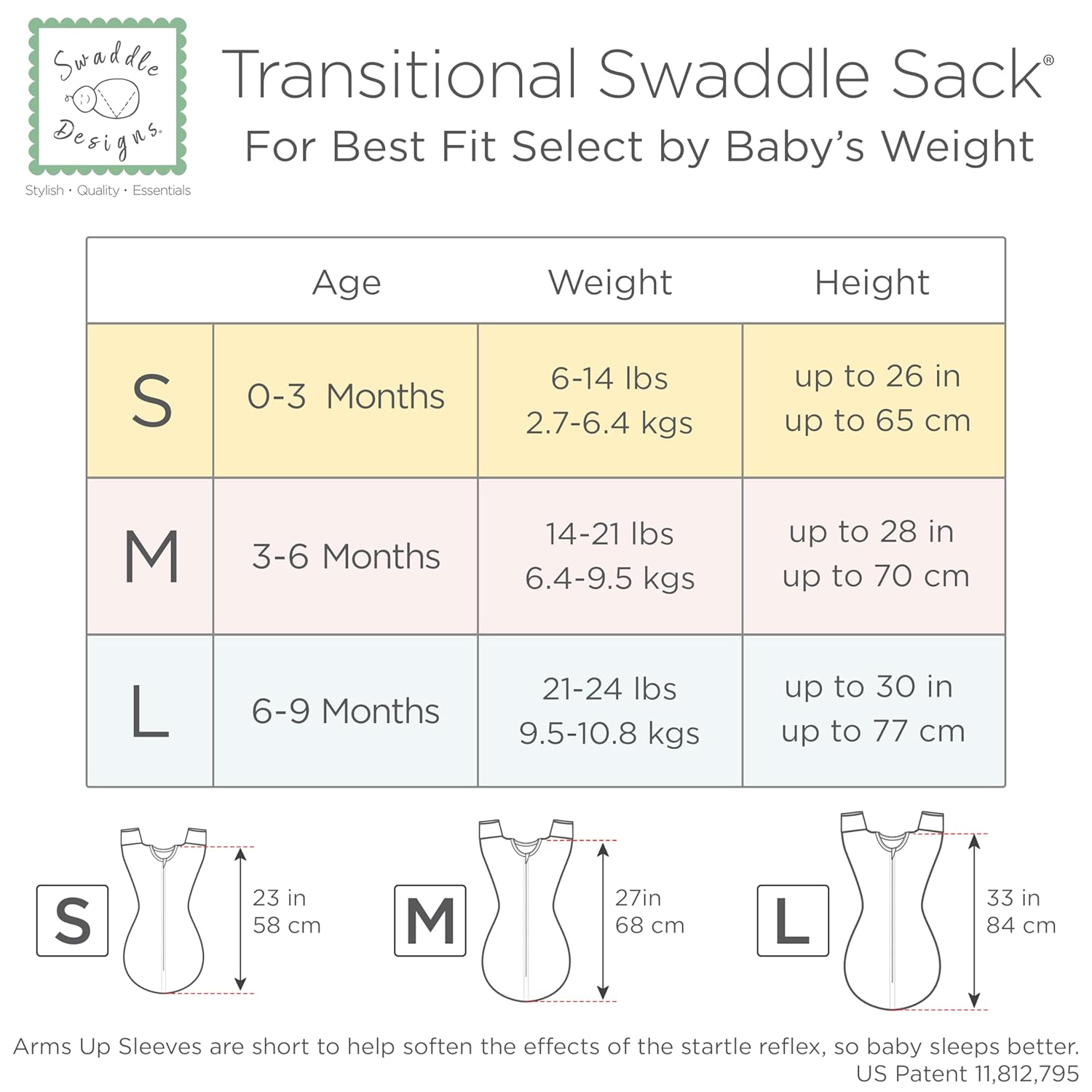 SwaddleDesigns Transitional Swaddle Sack 0-3 Months Heathered Oatmeal