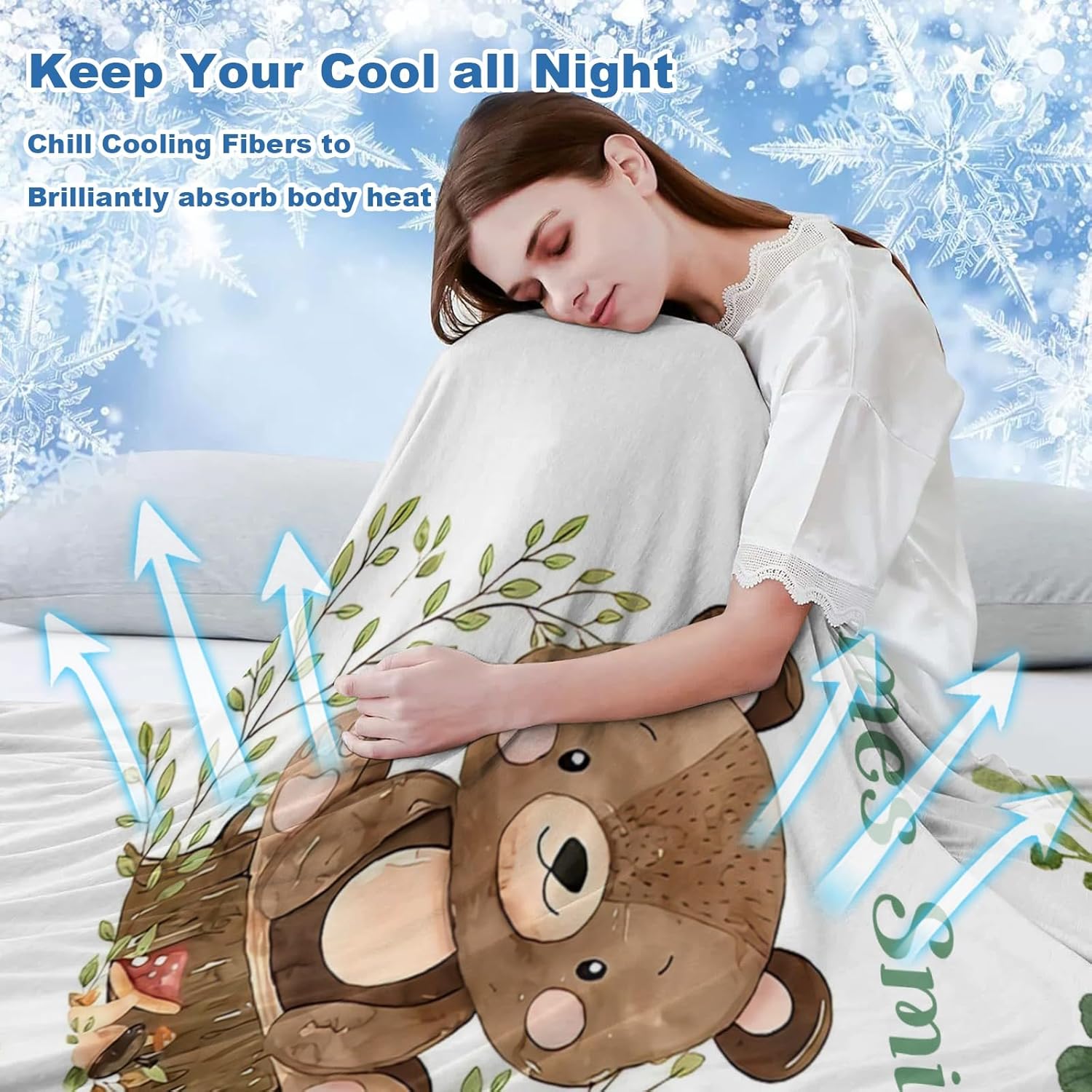 Deven Forest Animals Bear Cooling Blanket for Toddler 1