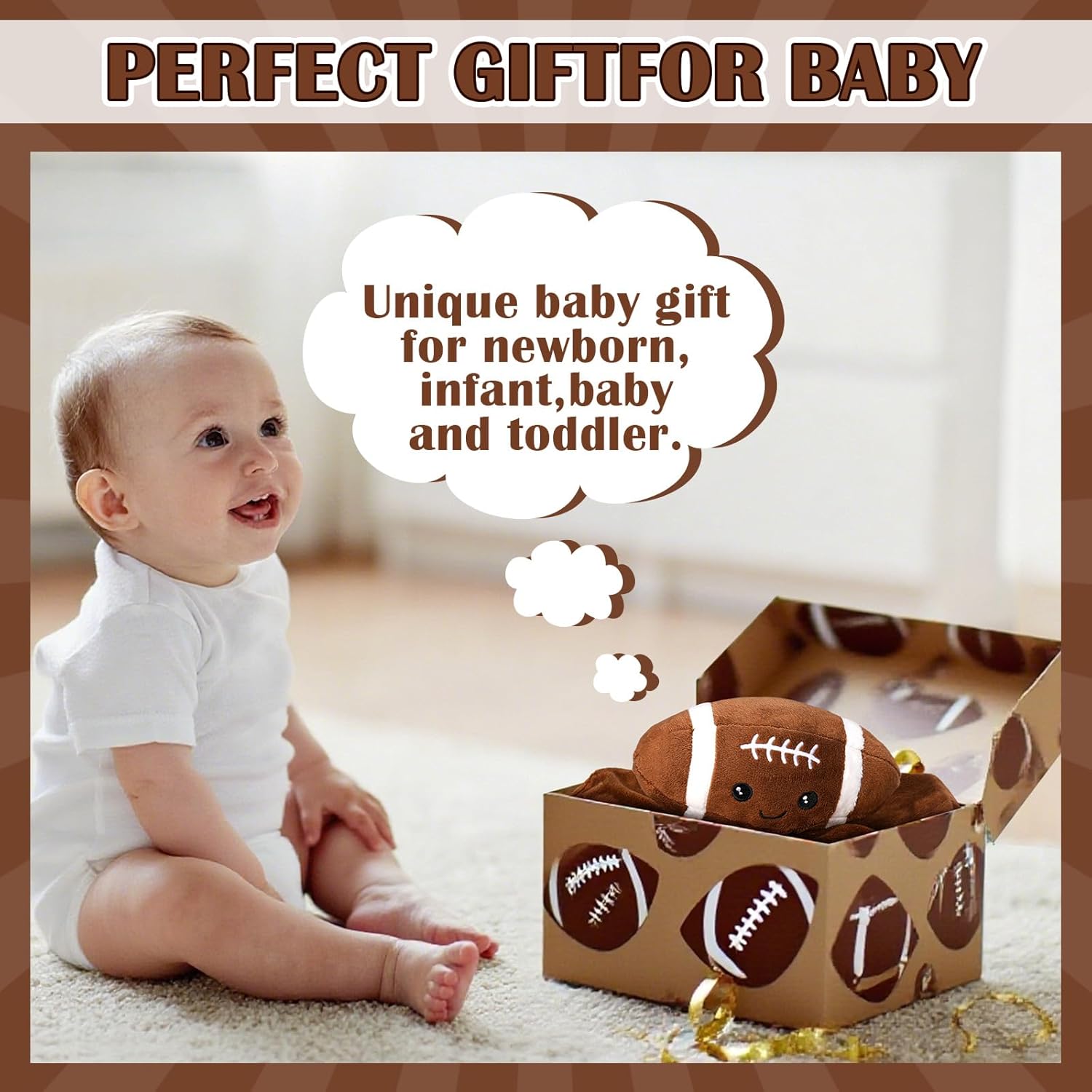15 Inches Cute Football Design Snuggle Blanket