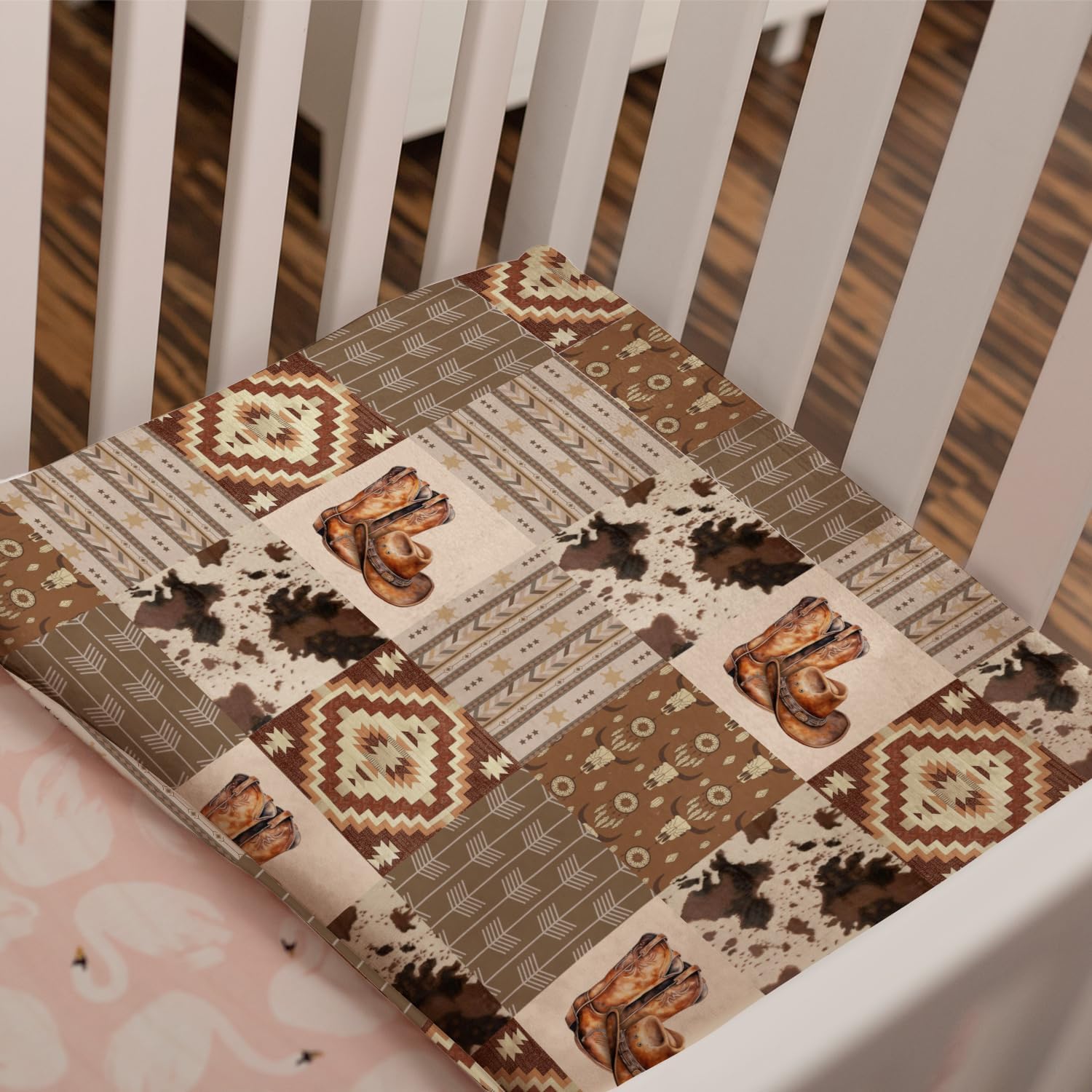 Western Blanket for Baby 30x40 Inches Cowboy Bedding