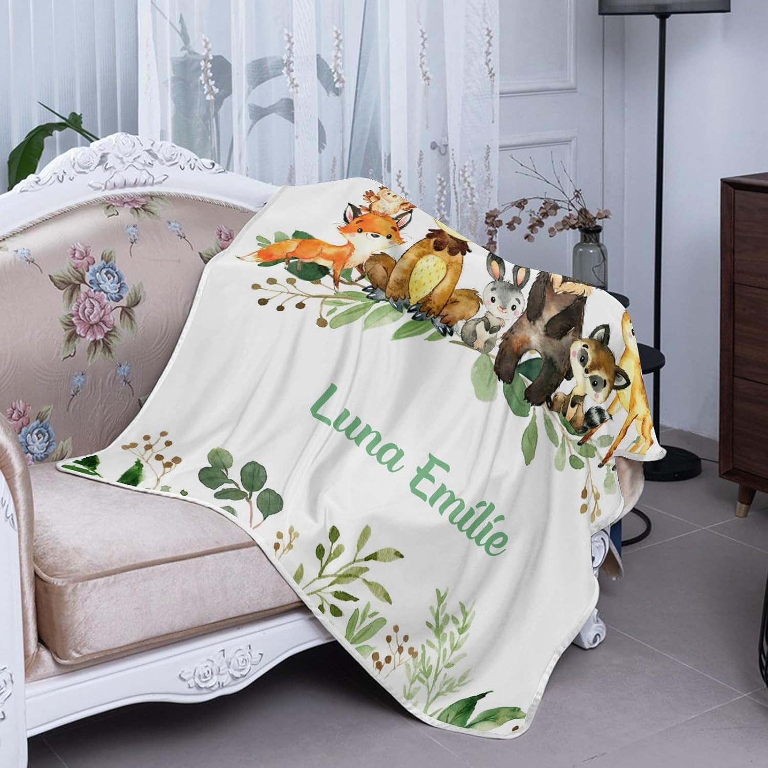 Deven Greenery Jungle Animals Cooling Blanket for Toddler