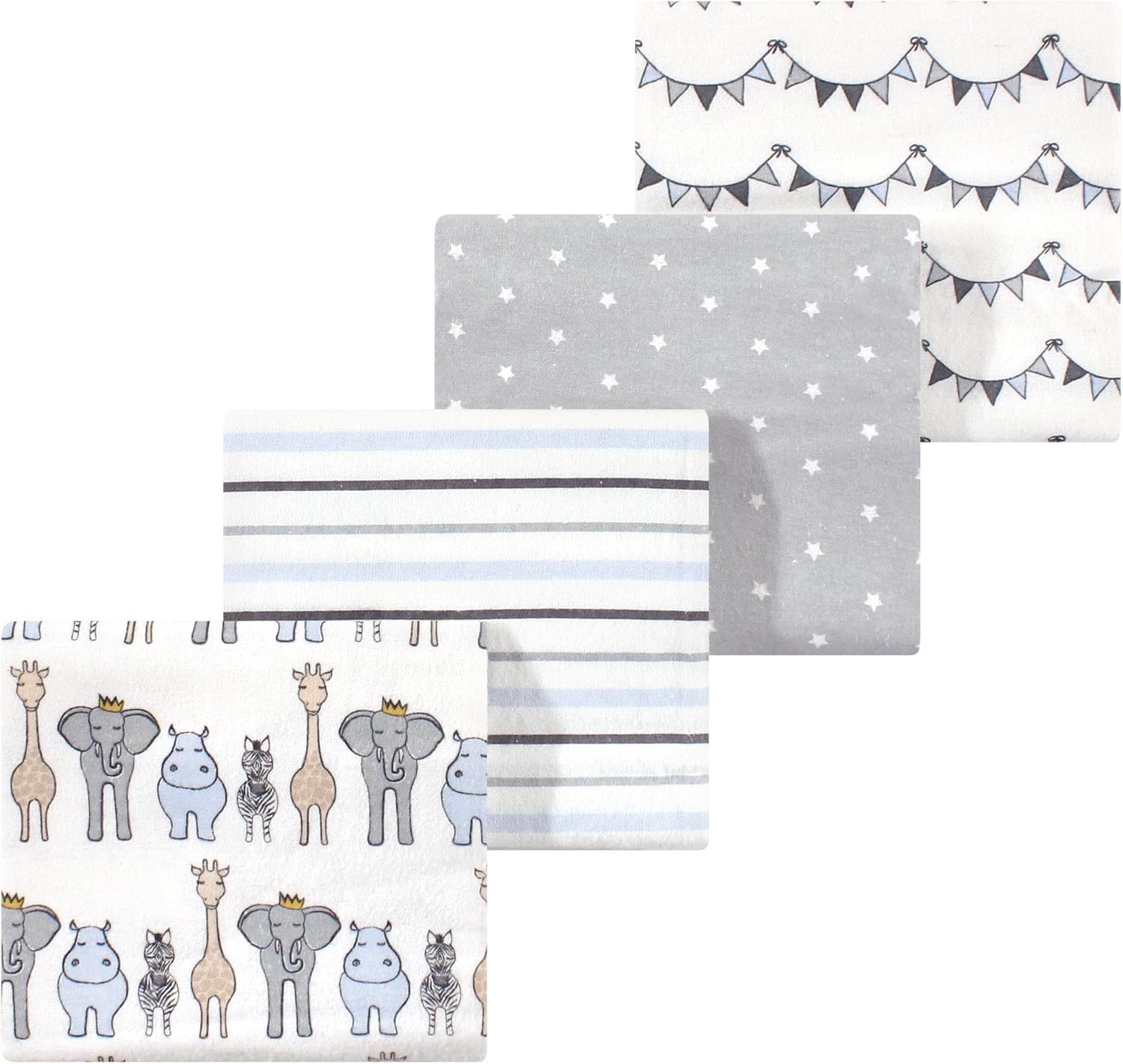 Luvable Friends Little Treasure Flannel Receiving Blankets 4pk 3